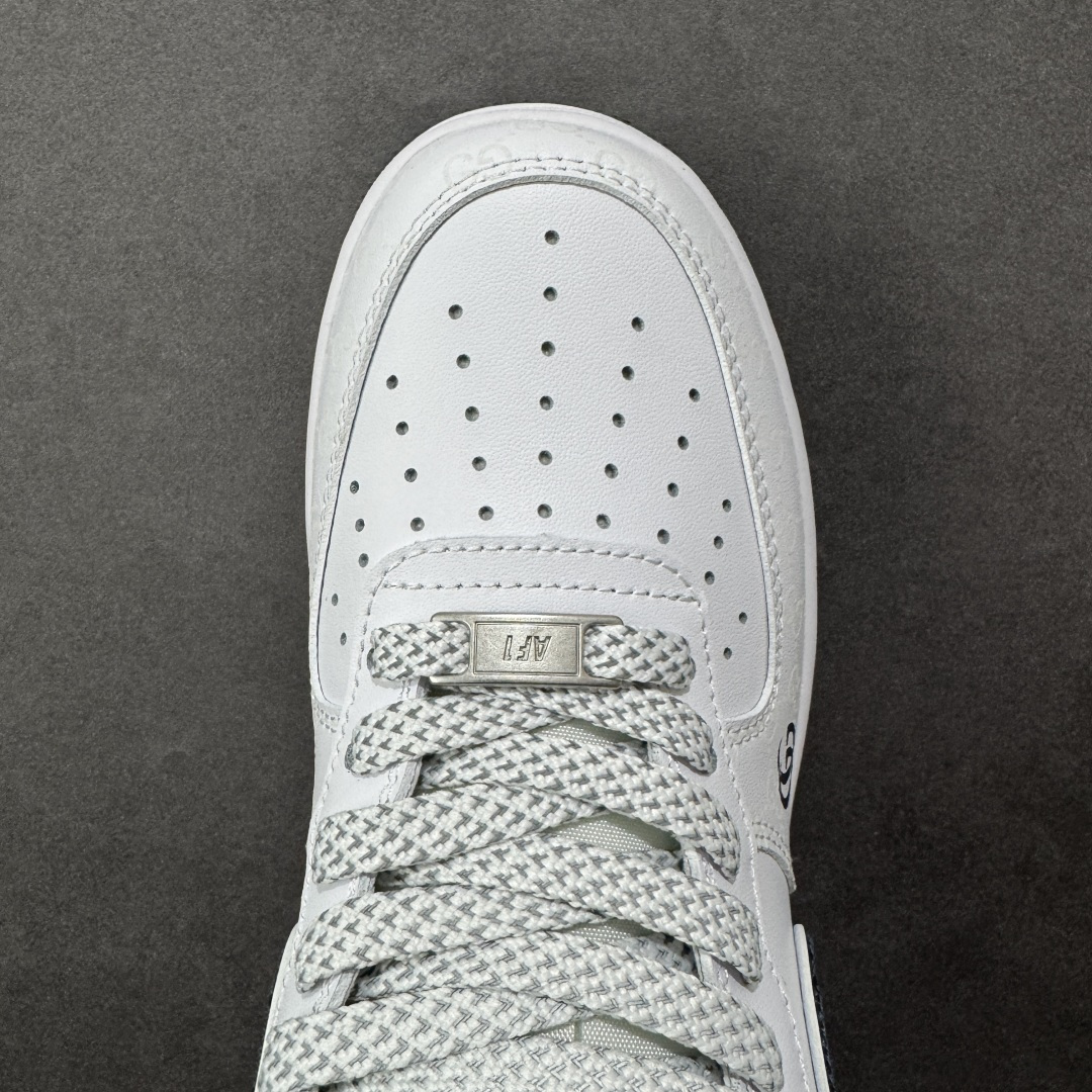 图片[8]-【定制版】NIke Air Force 1 \’07 Low “古驰联名-牛仔蓝印花”空军一号 低帮 运动鞋 休闲鞋 折边针车 工艺难度大 原楦头原纸板 原装鞋盒 定制五金配件 内置全掌气垫 原厂鞋底 货号：XX3168-196 尺码：36-45（半） 编码：HXSB310320-选品中心