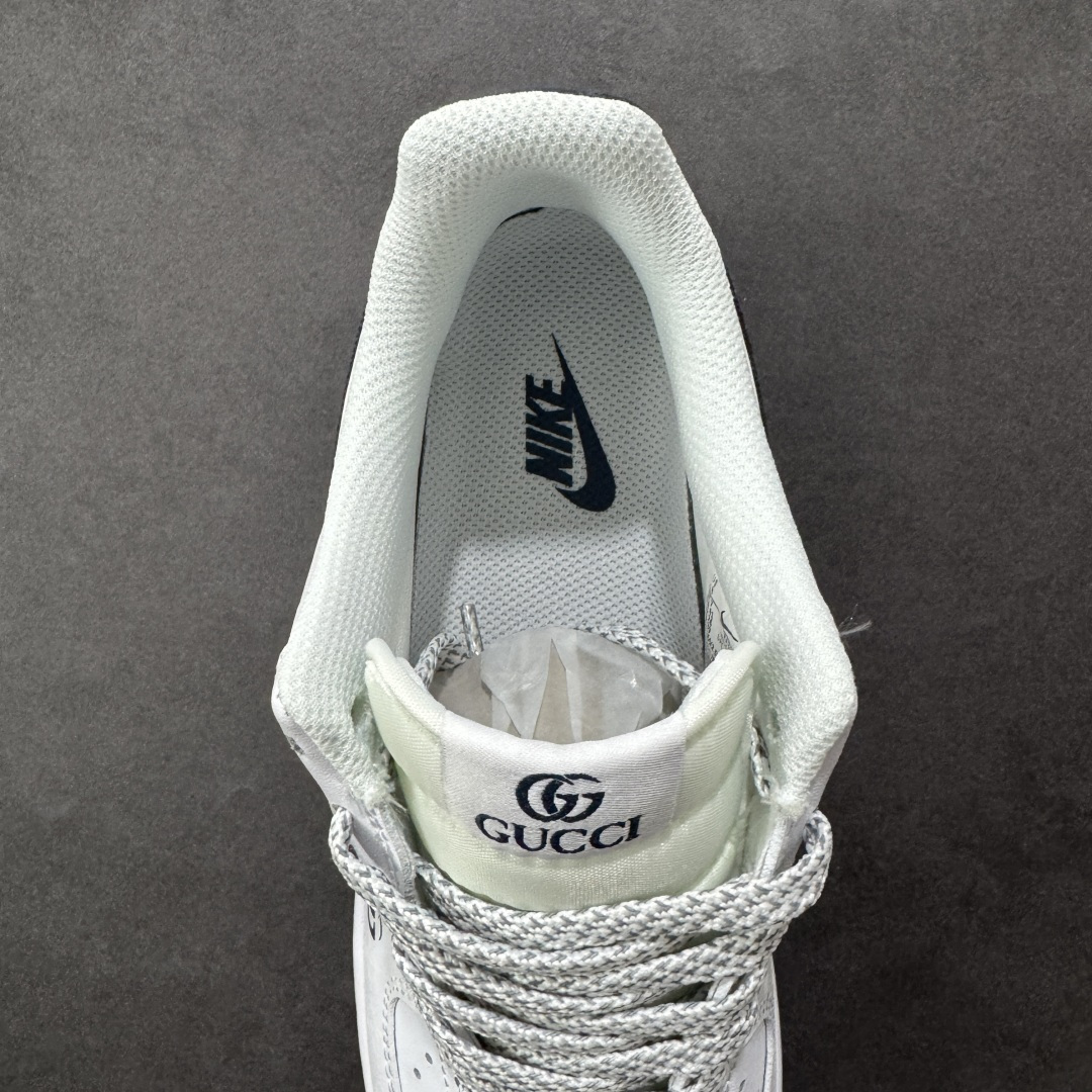 图片[7]-【定制版】NIke Air Force 1 \’07 Low “古驰联名-牛仔蓝印花”空军一号 低帮 运动鞋 休闲鞋 折边针车 工艺难度大 原楦头原纸板 原装鞋盒 定制五金配件 内置全掌气垫 原厂鞋底 货号：XX3168-196 尺码：36-45（半） 编码：HXSB310320-选品中心