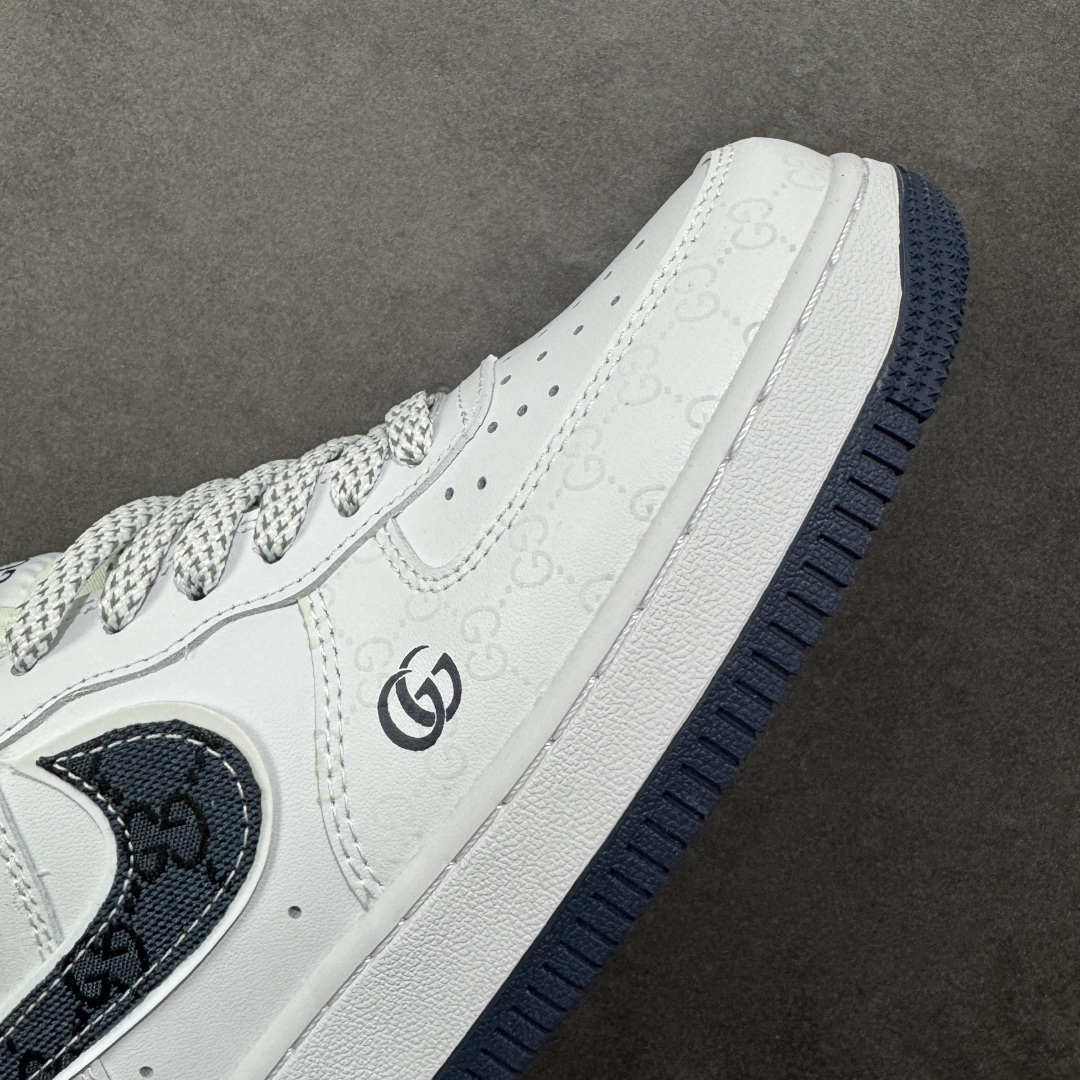 图片[5]-【定制版】NIke Air Force 1 \’07 Low “古驰联名-牛仔蓝印花”空军一号 低帮 运动鞋 休闲鞋 折边针车 工艺难度大 原楦头原纸板 原装鞋盒 定制五金配件 内置全掌气垫 原厂鞋底 货号：XX3168-196 尺码：36-45（半） 编码：HXSB310320-选品中心