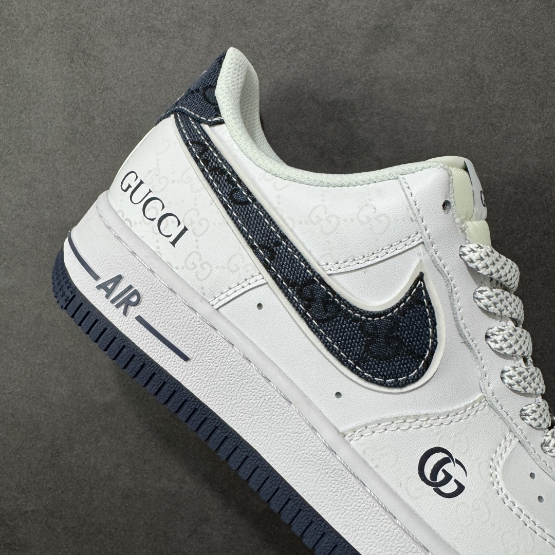 图片[6]-【定制版】NIke Air Force 1 \’07 Low “古驰联名-牛仔蓝印花”空军一号 低帮 运动鞋 休闲鞋 折边针车 工艺难度大 原楦头原纸板 原装鞋盒 定制五金配件 内置全掌气垫 原厂鞋底 货号：XX3168-196 尺码：36-45（半） 编码：HXSB310320-选品中心