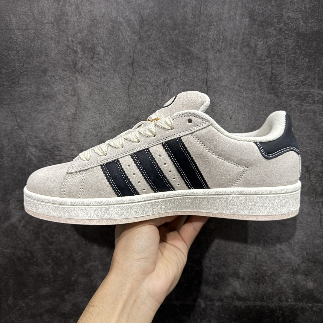 图片[2]-【纯原版】纯原版终于出货💪🏻 AD Campus 00s校园板鞋系列 正确头层猪八皮 正确完美版型 正确厚鞋舌 侧面白杠为头层皮 非市面超纤皮面 整体质感很强大 各位放心使用！绝对比市场任何版本都强💪🏻 白灰黑出货 货号：JQ5733 尺码：35.5-46 半码-选品中心