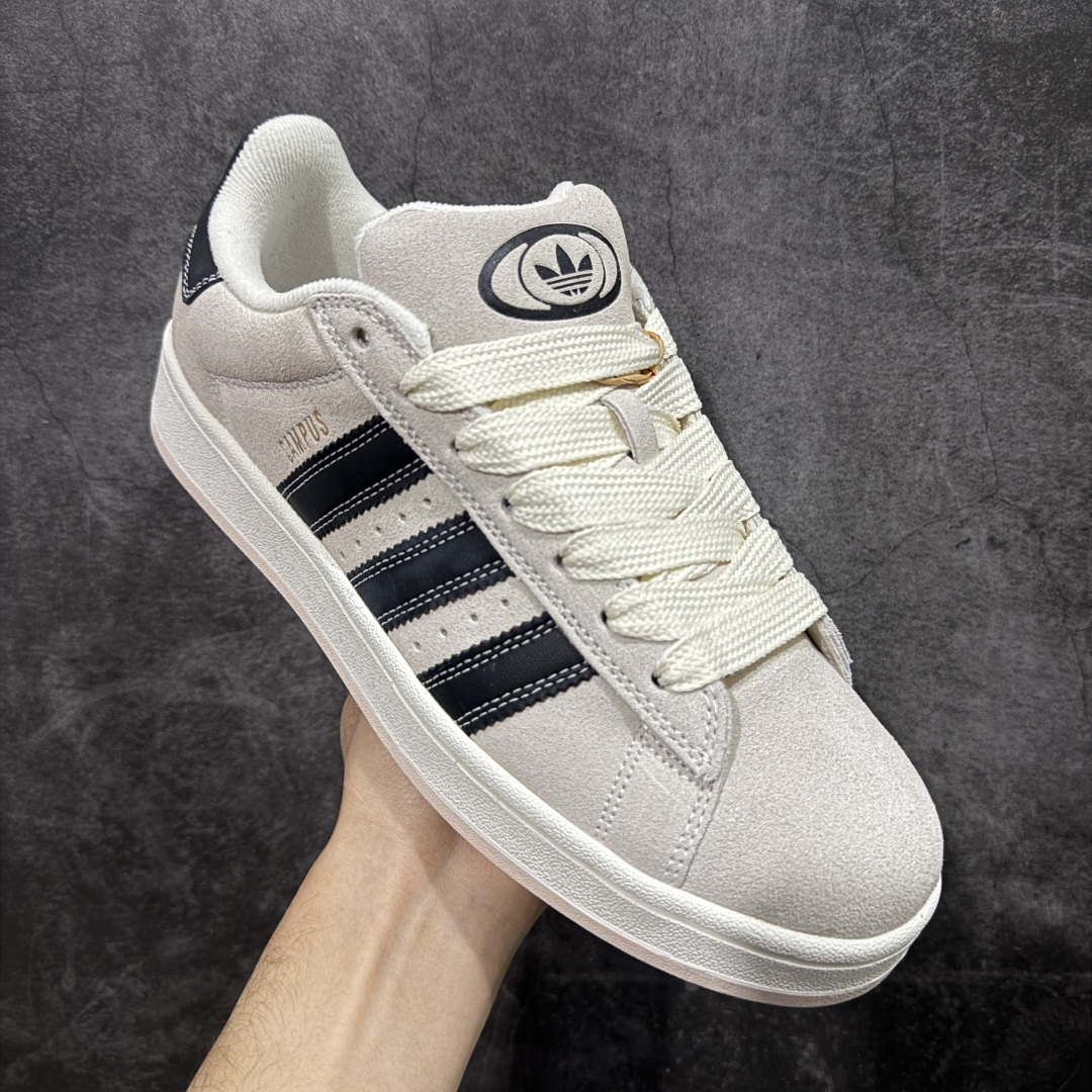 图片[3]-【纯原版】纯原版终于出货💪🏻 AD Campus 00s校园板鞋系列 正确头层猪八皮 正确完美版型 正确厚鞋舌 侧面白杠为头层皮 非市面超纤皮面 整体质感很强大 各位放心使用！绝对比市场任何版本都强💪🏻 白灰黑出货 货号：JQ5733 尺码：35.5-46 半码-选品中心