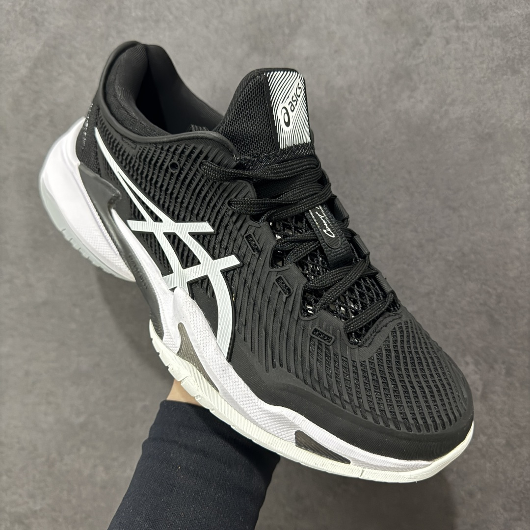 图片[3]-【公司级】Asics Court FF 3 织物合成革 防滑耐磨透气 低帮 网球鞋 COURT FF 3鞋面采用PU支撑裁片，提供了横向和纵向移动的灵活性的同时提升了足部移动时的稳定性；袜套式鞋口设计，提供很好的包裹性；分离式中足稳定片，改善扭转刚度，增加制动力和推进力；分离式后掌，增大触地面积之余，能够减少滑步耗时，降低身体负荷。 货号：1041A369-002 尺码：36-47 含半码 编码：FSB270280-选品中心