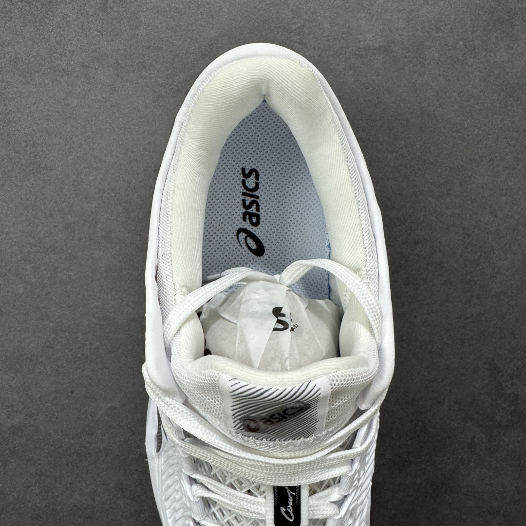 图片[7]-【公司级】Asics Court FF 3 织物合成革 防滑耐磨透气 低帮 网球鞋 COURT FF 3鞋面采用PU支撑裁片，提供了横向和纵向移动的灵活性的同时提升了足部移动时的稳定性；袜套式鞋口设计，提供很好的包裹性；分离式中足稳定片，改善扭转刚度，增加制动力和推进力；分离式后掌，增大触地面积之余，能够减少滑步耗时，降低身体负荷。 货号：1041A370-100 尺码：36-47 含半码 编码：FSB270280-选品中心