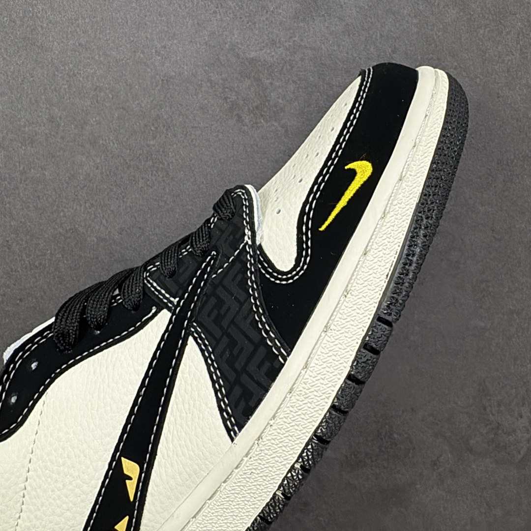 图片[5]-【定制版】Travis Scott x Jordan 1 Low “芬迪联名——字母米黑黄” 高端定制 乔丹倒勾低帮休闲板鞋 大厂纯原品质出货 纯正版型 定制鞋盒 皮料切割干净无任何毛边 细节完美 超高清洁度 货号：DD7866-110 尺码：36 36.5 37.5 38 38.5 39 40 40.5 41 42 42.5 43 44 44.5 45-选品中心