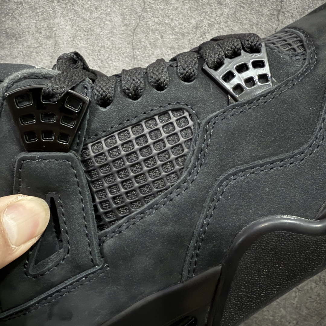 图片[4]-【新DT版】Air Jordan 4 Retro AJ4 乔4黑猫2.0复刻版 FV5029-010 全新升级改良 顶级原厂麂皮绒感到位 原鞋原楦原纸板同源开发 完美呈现乔4的版型 内侧正确双色网格 还原细节 原厂皮料 正确气垫颜色 正确网格工艺 正确拉帮工艺 全鞋原装材料制作 原档案原模具打造 支持全方位与正品对比 尺码：40-47.5-选品中心