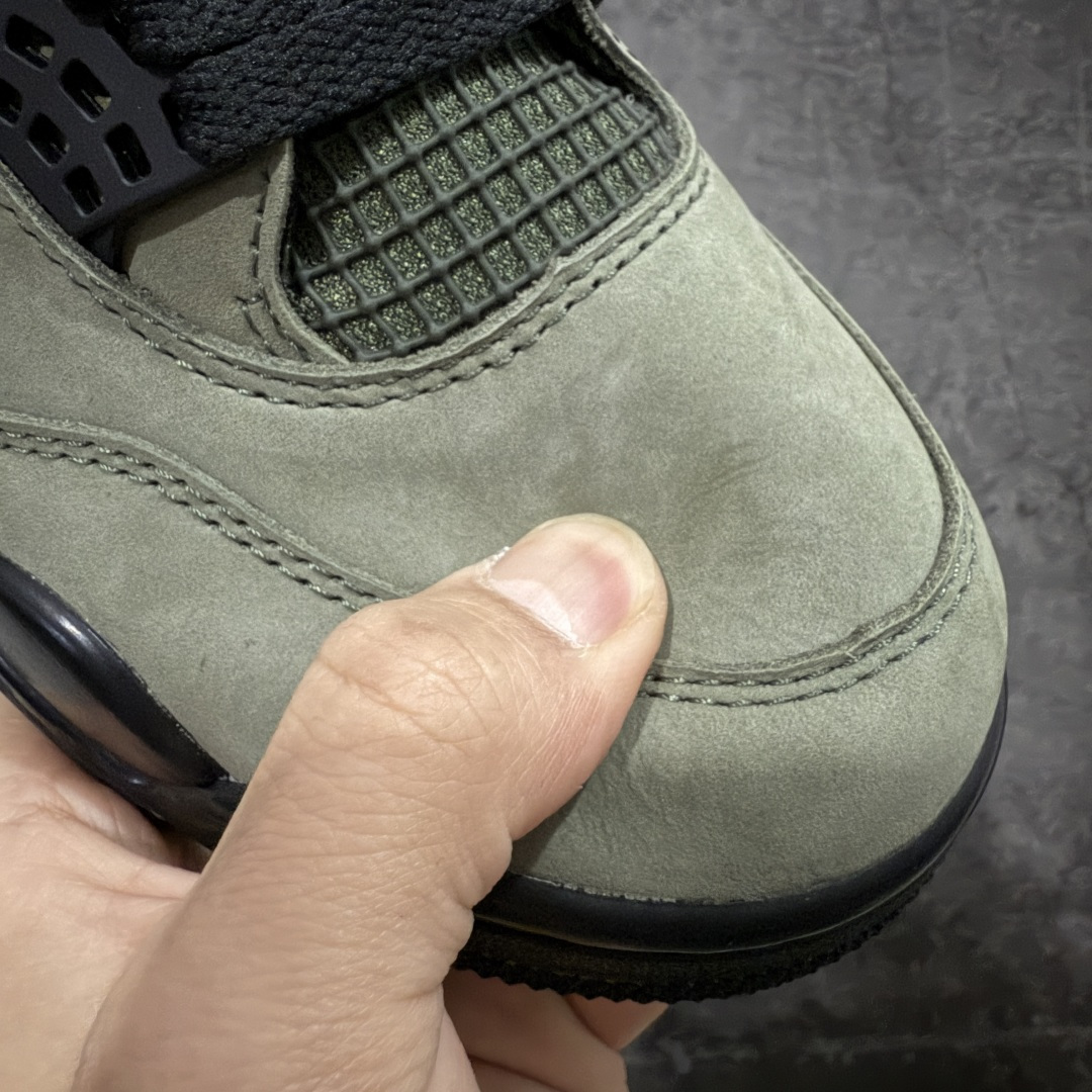 图片[5]-【新DT版】Air Jordan 4 Retro AJ4 乔4军绿 IB1519-200 全新升级改良 顶级原厂麂皮绒感到位 原鞋原楦原纸板同源开发 完美呈现乔4的版型 内侧正确双色网格 还原细节 原厂皮料 正确气垫颜色 正确网格工艺 正确拉帮工艺 全鞋原装材料制作 原档案原模具打造 支持全方位与正品对比 尺码：40-47.5-选品中心