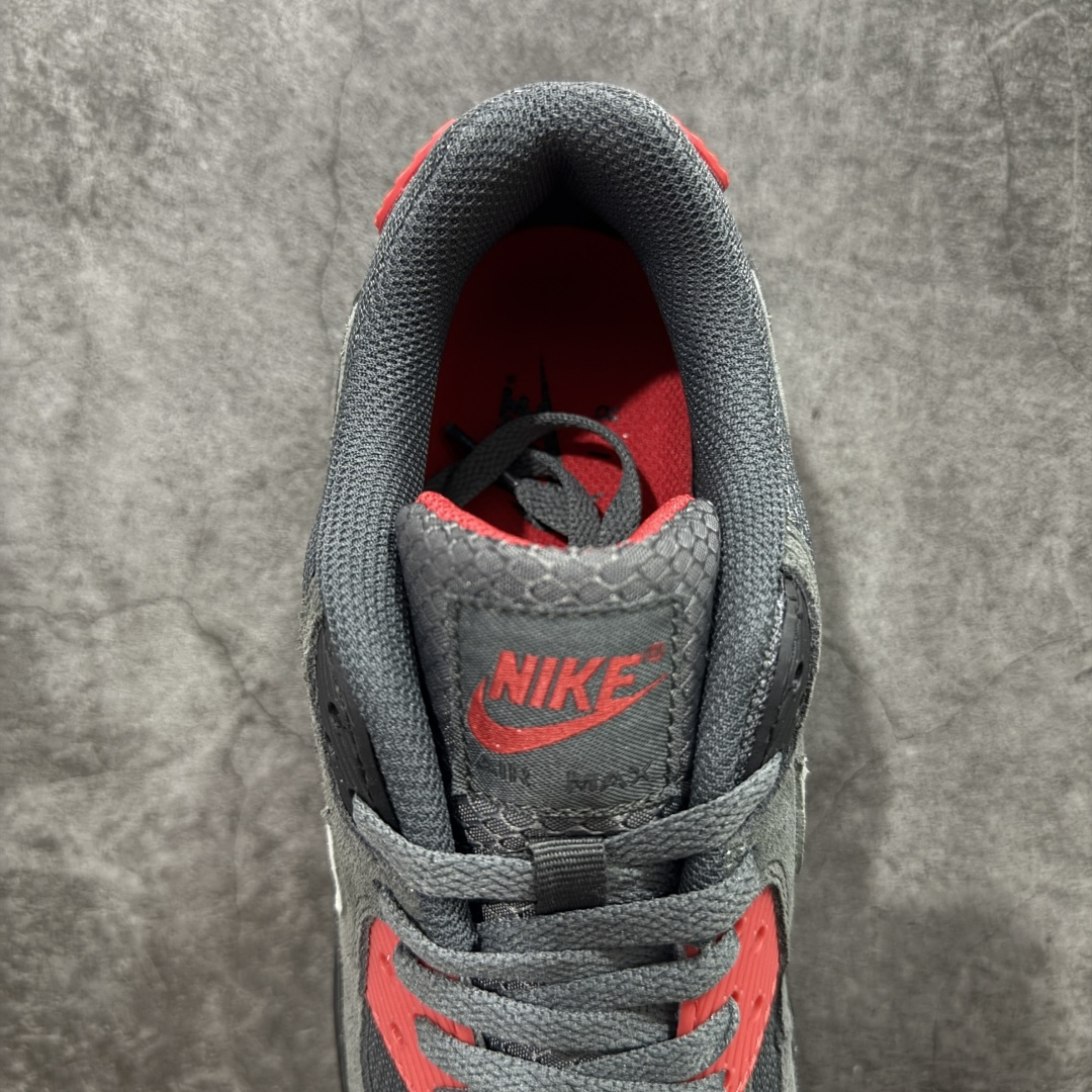 图片[8]-【顶级芯片版】Nike Air Max 90 舒适 复古 合成革减震防滑透气 低帮 休闲跑步鞋 黑灰红 DM0029-007 鞋舌标可扫码 海外欧州过验版 原纸版原楦头 顶级90款问市 开发数月 原版开发 多道QC质检 鞋型完美复刻 原厂级别工艺 正确色卡 正确气垫蓝光 正确大底 独家私模 采用进口头层牛皮拼接 定位高端市场 行业标杆工艺 尺码：40 40.5 41 42 42.5 43 44 44.5 45 46-选品中心