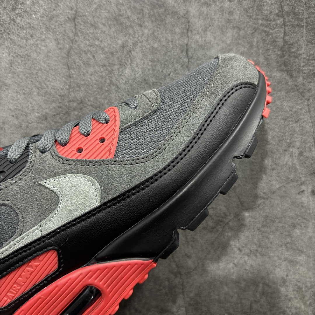 图片[6]-【顶级芯片版】Nike Air Max 90 舒适 复古 合成革减震防滑透气 低帮 休闲跑步鞋 黑灰红 DM0029-007 鞋舌标可扫码 海外欧州过验版 原纸版原楦头 顶级90款问市 开发数月 原版开发 多道QC质检 鞋型完美复刻 原厂级别工艺 正确色卡 正确气垫蓝光 正确大底 独家私模 采用进口头层牛皮拼接 定位高端市场 行业标杆工艺 尺码：40 40.5 41 42 42.5 43 44 44.5 45 46-选品中心