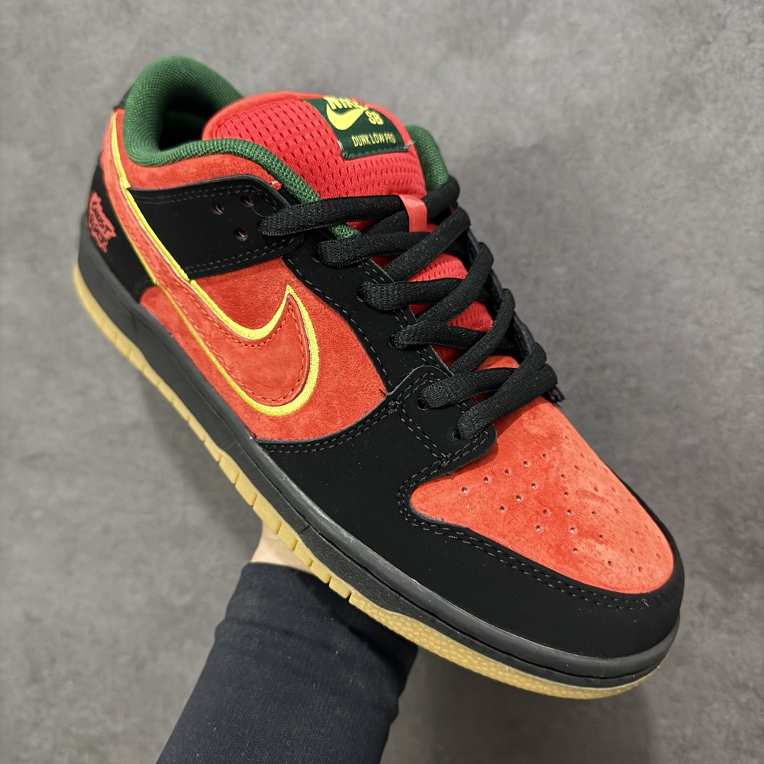 图片[3]-【公司级】Nike Dunk SB Low 黑红生胶 原装头层材料 独家版型蒸餾加工帶來的是更好的视觉和脚感体验大厂纯原品质出货 清洁度 电绣工艺 皮料切割干净无任何毛边 细节完美   货号：FZ1287-300  尺码：36 36.5 37.5 38 38.5 39 40 40.5 41 42 42.5 43 44 44.5 45-选品中心