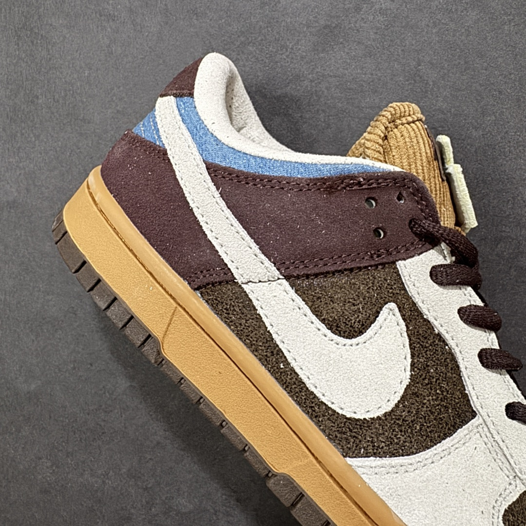 图片[6]-【公司级】NIKE SB DUNK LOW 和平鸽 低帮休闲板鞋 复古棕 低帮休闲板鞋 主体采用棕色皮革基底，带来一种复古的感觉。覆盖的骨色翻毛皮，与主色调形成鲜明对比，而巧克力棕色翻毛皮则加深了整体的层次感与质感，后根采用蓝色牛仔布拼接，鞋舌可贴和平鸽和耐克logo，整体设计复古又潮流。 货号：HQ3459-212 尺码：36-45（半） 编码：XSB210220-选品中心