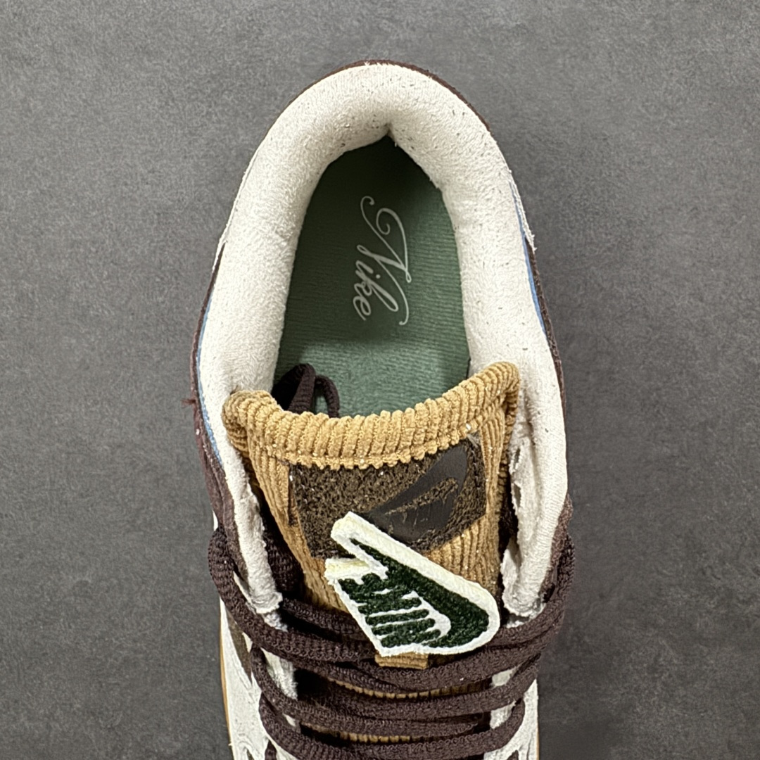 图片[7]-【公司级】NIKE SB DUNK LOW 和平鸽 低帮休闲板鞋 复古棕 低帮休闲板鞋 主体采用棕色皮革基底，带来一种复古的感觉。覆盖的骨色翻毛皮，与主色调形成鲜明对比，而巧克力棕色翻毛皮则加深了整体的层次感与质感，后根采用蓝色牛仔布拼接，鞋舌可贴和平鸽和耐克logo，整体设计复古又潮流。 货号：HQ3459-212 尺码：36-45（半） 编码：XSB210220-选品中心