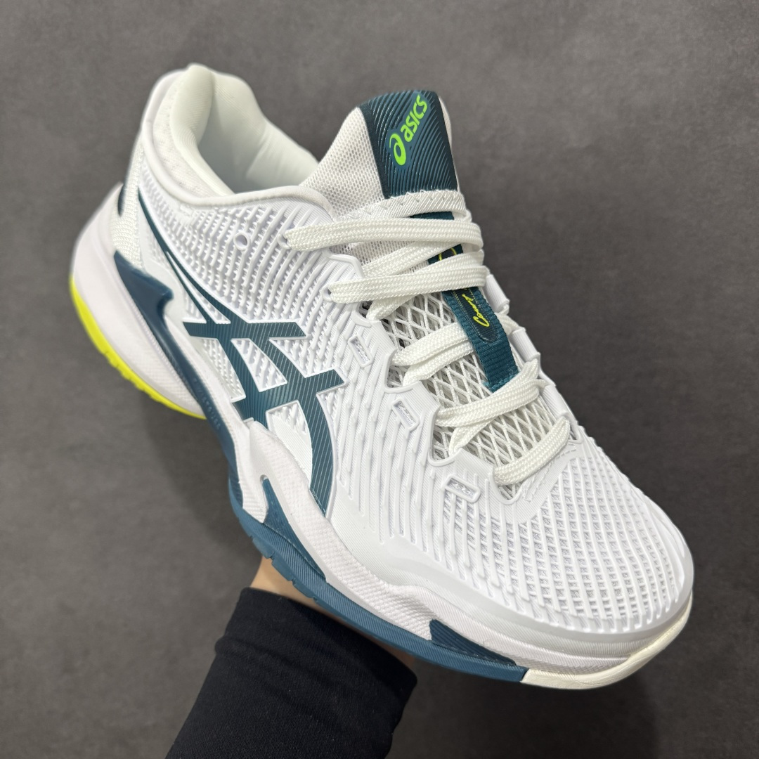 图片[3]-【公司级】Asics Court FF 3 织物合成革 防滑耐磨透气 低帮 网球鞋 COURT FF 3鞋面采用PU支撑裁片，提供了横向和纵向移动的灵活性的同时提升了足部移动时的稳定性；袜套式鞋口设计，提供很好的包裹性；分离式中足稳定片，改善扭转刚度，增加制动力和推进力；分离式后掌，增大触地面积之余，能够减少滑步耗时，降低身体负荷。 货号：1041A370-101 尺码：36-47 含半码 编码：FSB270280-选品中心