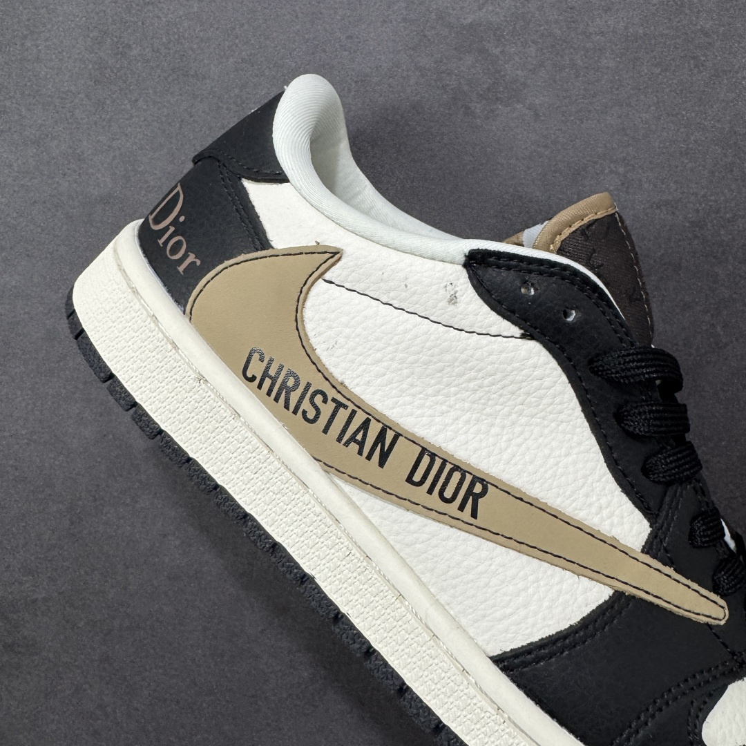 图片[6]-【定制版】Travis Scott x Jordan 1 Low “迪奥联名——米黑卡其棕” 高端定制 乔丹倒勾低帮休闲板鞋 大厂纯原品质出货 纯正版型 定制鞋盒 皮料切割干净无任何毛边 细节完美 超高清洁度 货号：DD7866-100 尺码：36 36.5 37.5 38 38.5 39 40 40.5 41 42 42.5 43 44 44.5 45 编码：HXSB330340-选品中心
