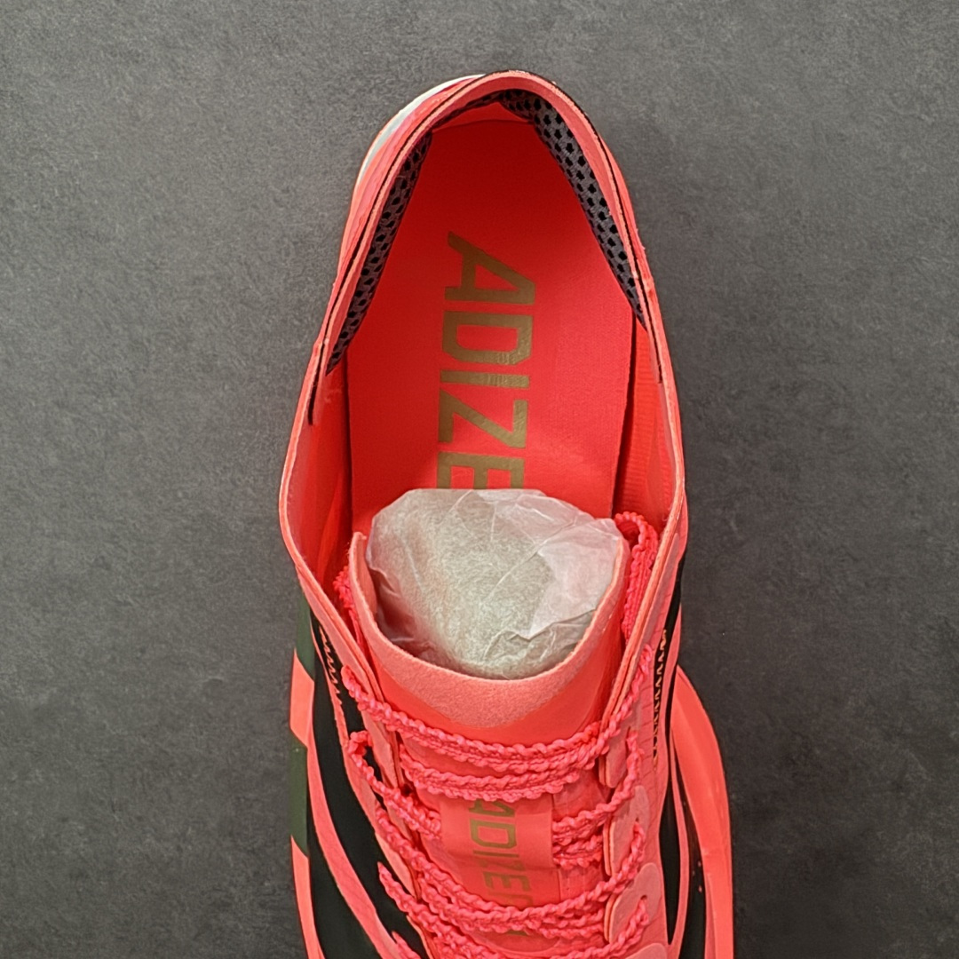 图片[7]-【TD版本】Adidas ADIZERO ADIOS 5 M 马拉松竞速专业跑鞋 CELERMESH针织网面非常轻薄 纤维间的缝隙很大 可以保证跑步时的透气、排汗效果 鞋舌直接与两侧的内衬和鞋底连接在一起 在跑步过程中不会被鞋舌的左右移动所困扰 在标准鞋带孔的基础上再拓宽一组鞋带孔 适合不同脚型的需求 突破性 EnergyRods 技术，有助于跑者实现更好的成绩 中底独特的LIGHTSTRIKE PRO泡棉材质 微弹感觉在跑步过程中给予了良好的支撑体验 对于顶级精英和高水平进阶跑者来说 ADIOS PRO是一双值得信赖的竞速比赛用鞋 货号：K18294 尺码：36 36²/₃ 37¹/₃ 38 38²/₃ 39¹/₃ 40 40²/₃ 41¹/₃ 42 42²/₃ 43¹/₃ 44 44²/₃ 45¹/₃ 编码：XSB250260-选品中心