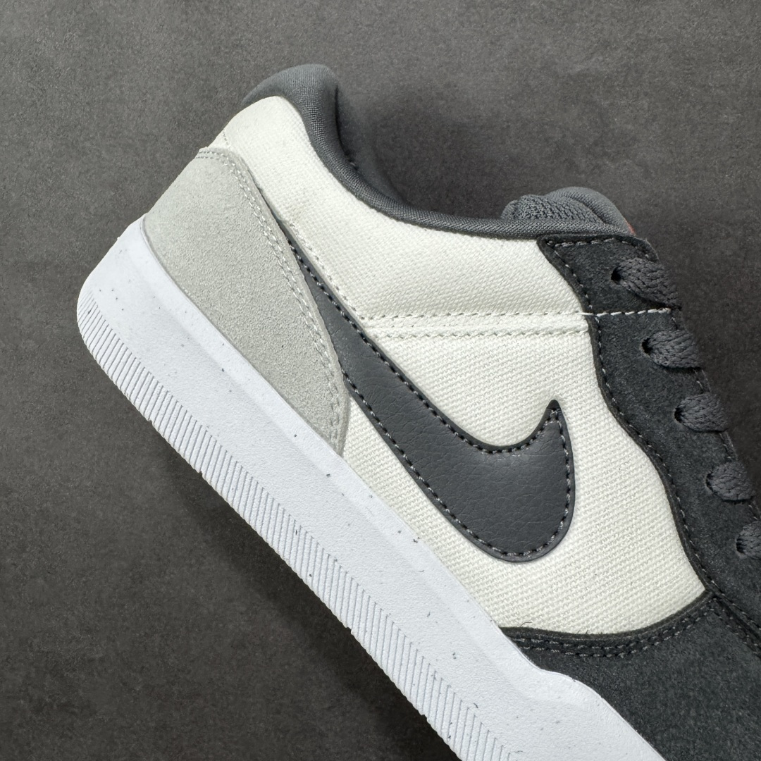 图片[6]-【公司级】Nike SB Force 58 是一款结合了经典篮球元素与滑板功能的鞋款。鞋身采用帆布、麂皮与冲孔细节，致敬传统篮球风格，呈现出复古又时尚的外观。加厚鞋舌设计提升穿着舒适度，内侧弹性衬布提供稳固贴合感，即使鞋带松脱也能保持鞋子贴合脚型。全新杯式外底设计兼顾耐久性与灵活性，减少磨合时间，提升滑板体验。鞋底Tri-Star纹理提供出色的抓地力和灵敏脚感。 货号：DV5477-001 尺码：36 36.5 37.5 38 38.5 39 40 40.5 41 42 42.5 43 44 45 编码：XSB220230-选品中心