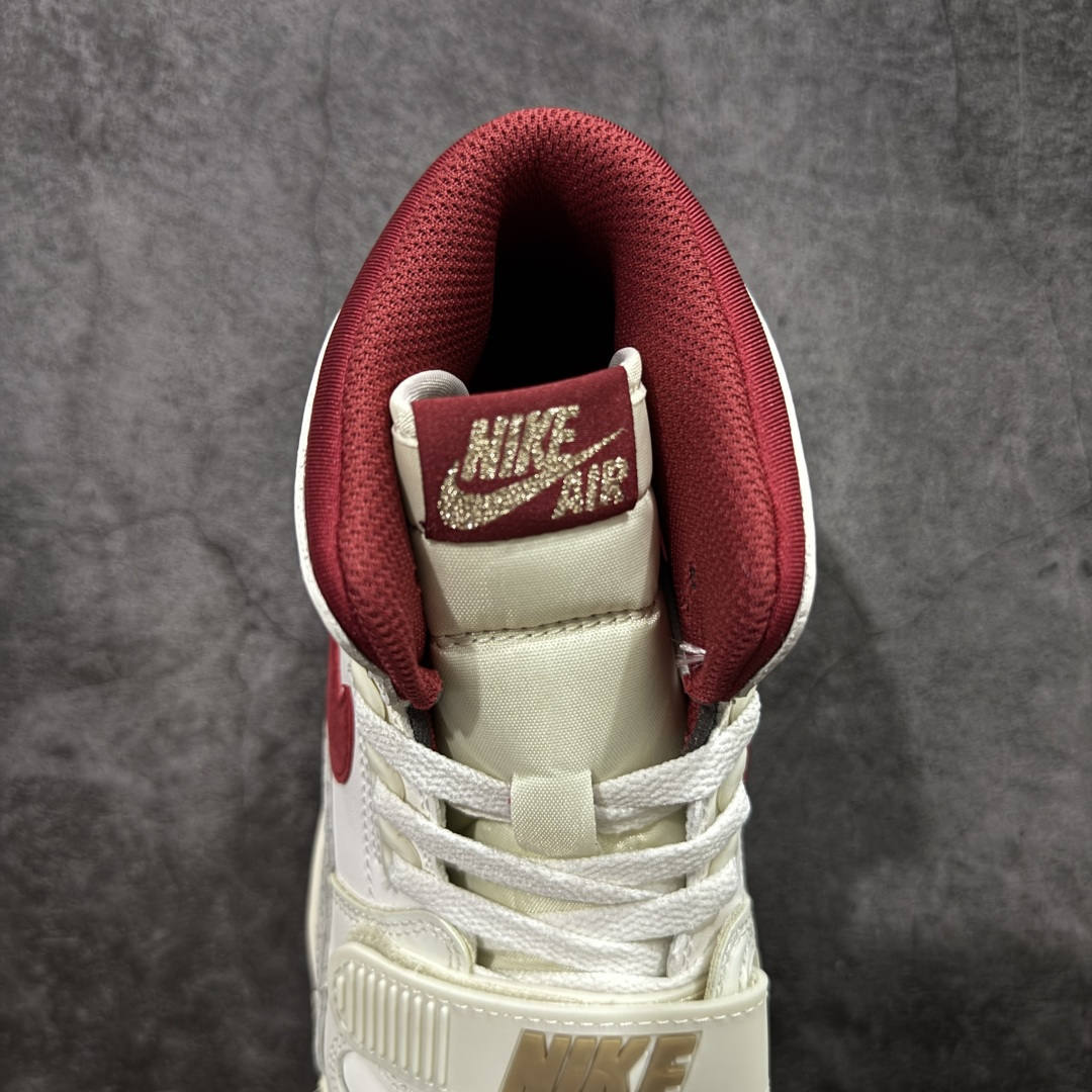 图片[8]-【纯原N版】 Air Jordan Legacy AJ312 三合一魔术贴板鞋 高帮 CNY马年限定白灰红 IQ9785-161 鞋身采用了皮革材质打造 横跨鞋面的魔术贴十分吸睛 侧面的Swoosh Logo的一部分被鞋面遮挡了一部分 颇具玩味 魔术贴上标有NK标识 而鞋舌上是Jordan的经典飞翼Logo 后跟和鞋底均采用了Air Jordan 3 的设计 后跟上同样也使用了经典的爆裂纹图案 尺码：36 36.5 37.5 38 38.5 39 40 40.5 41 42 42.5 43 44 44.5 45 46 47.5-选品中心