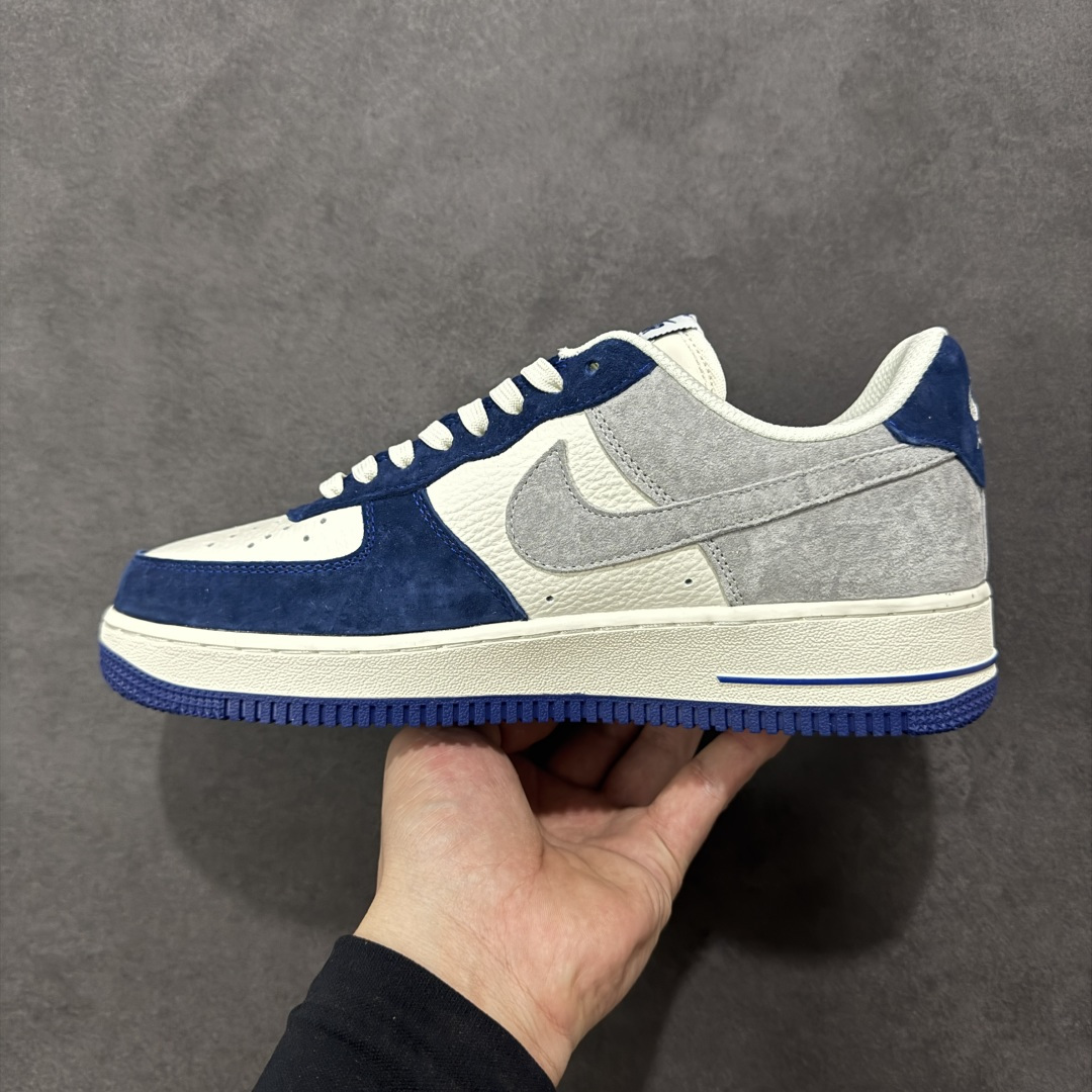 图片[2]-【定制版】Nike Air Force 1\’07 Low 白灰蓝拼接 空军一号低帮休闲板鞋 HM3703-161  #原楦头原纸板 高端定制鞋盒 原厂鞋底 超高清洁度 细节完美  尺码：36 36.5 37.5 38 38.5 39 40 40.5 41 42 42.5 43 44 44.5 45-选品中心