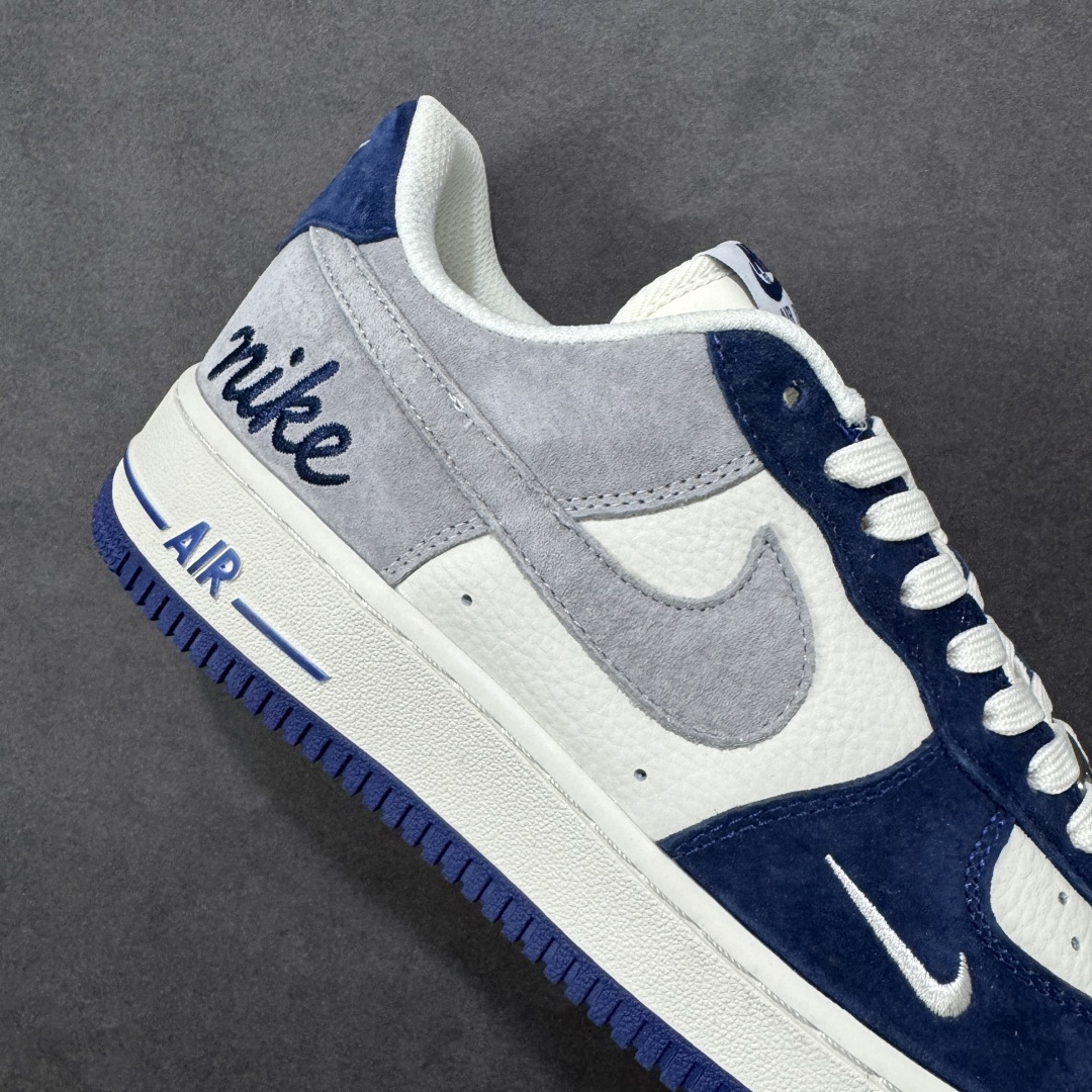 图片[6]-【定制版】Nike Air Force 1\’07 Low 白灰蓝拼接 空军一号低帮休闲板鞋 HM3703-161  #原楦头原纸板 高端定制鞋盒 原厂鞋底 超高清洁度 细节完美  尺码：36 36.5 37.5 38 38.5 39 40 40.5 41 42 42.5 43 44 44.5 45-选品中心