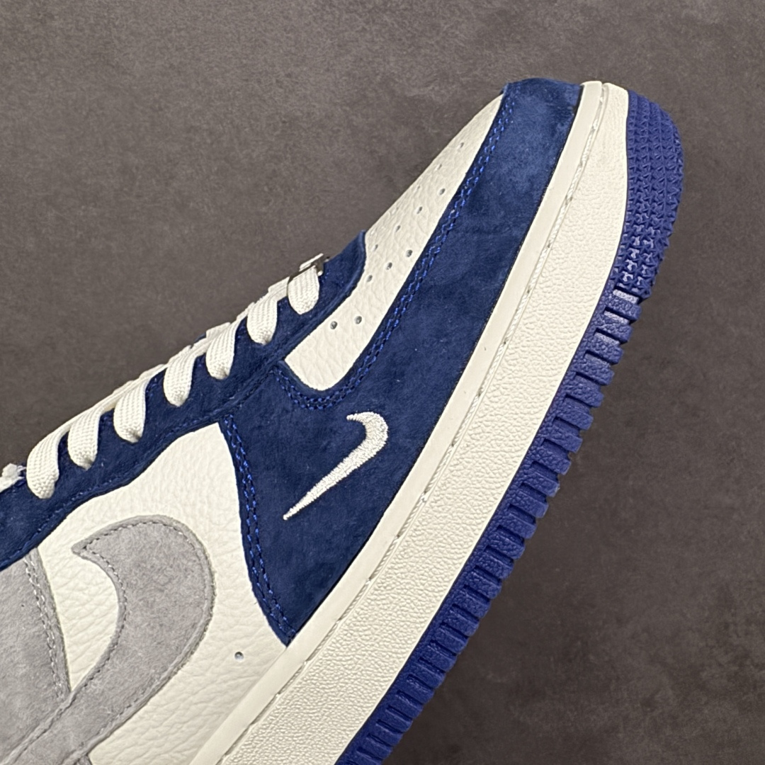 图片[5]-【定制版】Nike Air Force 1\’07 Low 白灰蓝拼接 空军一号低帮休闲板鞋 HM3703-161  #原楦头原纸板 高端定制鞋盒 原厂鞋底 超高清洁度 细节完美  尺码：36 36.5 37.5 38 38.5 39 40 40.5 41 42 42.5 43 44 44.5 45-选品中心