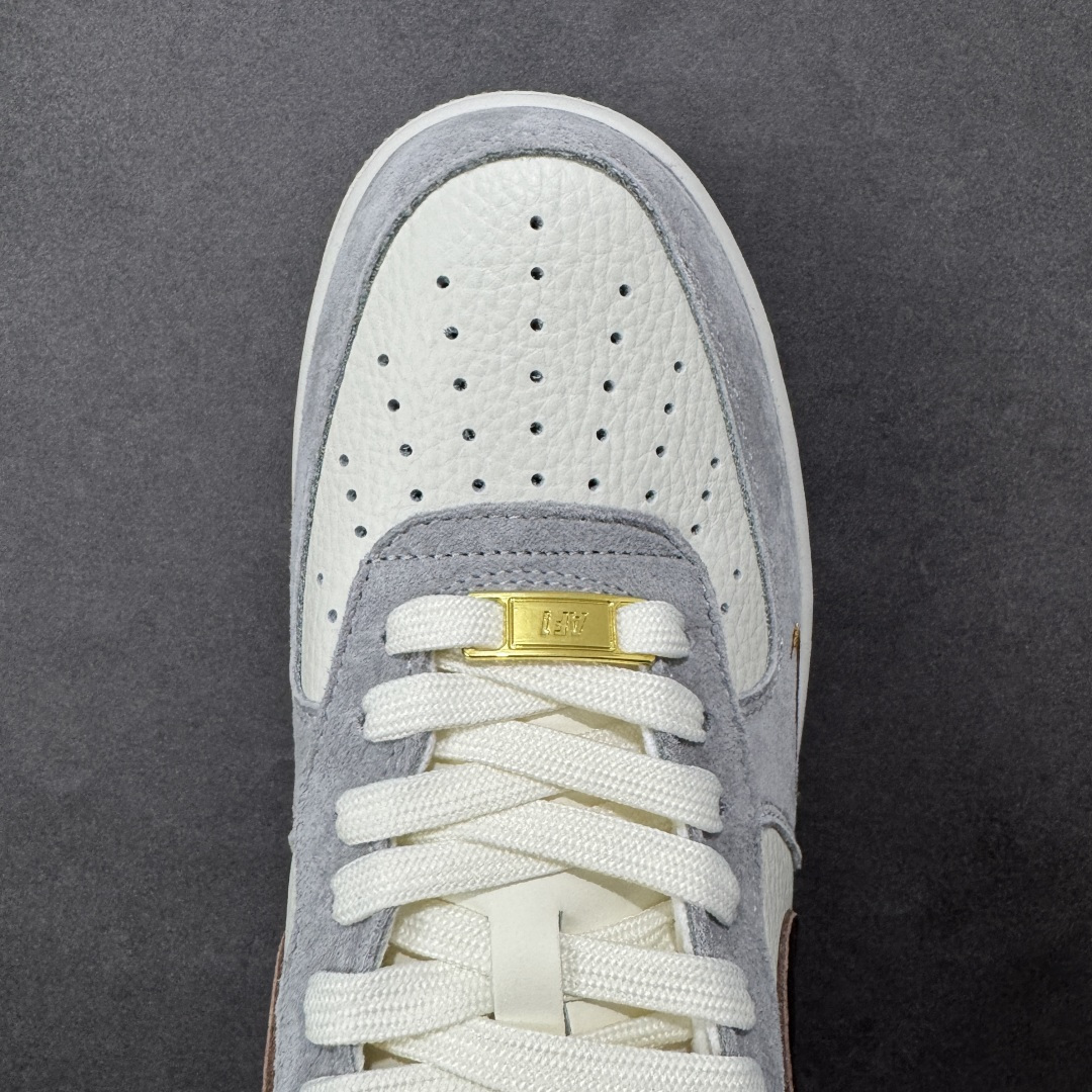 图片[8]-【定制版】NIke Air Force 1 \’07 Low 奶白灰金 空军一号低帮 运动鞋 休闲鞋 折边针车 工艺难度大 原楦头原纸板 高端定制鞋盒 原厂鞋底 超高清洁度 细节完美 货号：DV5477-007 尺码：36 36.5 37.5 38 38.5 39 40 40.5 41 42 42.5 43 44 44.5 45 编码：HXSB310320-选品中心