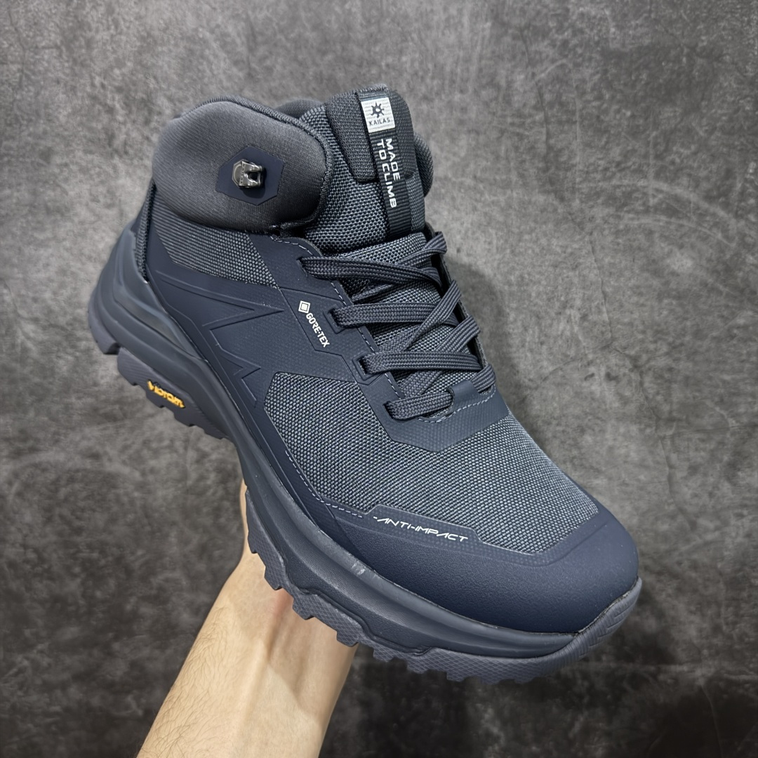 图片[3]-【莞产纯原版】凯乐石KAILAS 界山GTX Mid 中帮鞋带款户外运动 防滑耐磨防水 低帮 登山徒步鞋 男款 KAILAS凯乐石品牌是全球三大全系攀登品牌之一，于2003年创立于中国广州，致力于为有攀登梦想的户外运动员及爱好者，研发制造功能性专业装备，满足他们在极限环境下安全舒适的需求，凯乐石专注于科技面料的开发及专业功能设计，产品线覆盖登山、攀岩、徒步、越野跑山、露营、旅行等多项户外运动，通过运动员的测试反馈，不断进化迭代，产品荣获国内外大奖71座，发明专利21个，更突破性的自主研发攀登器械，打造出中国的攀登硬实力 尺码：38 39 40 41 42 43 44 45-选品中心