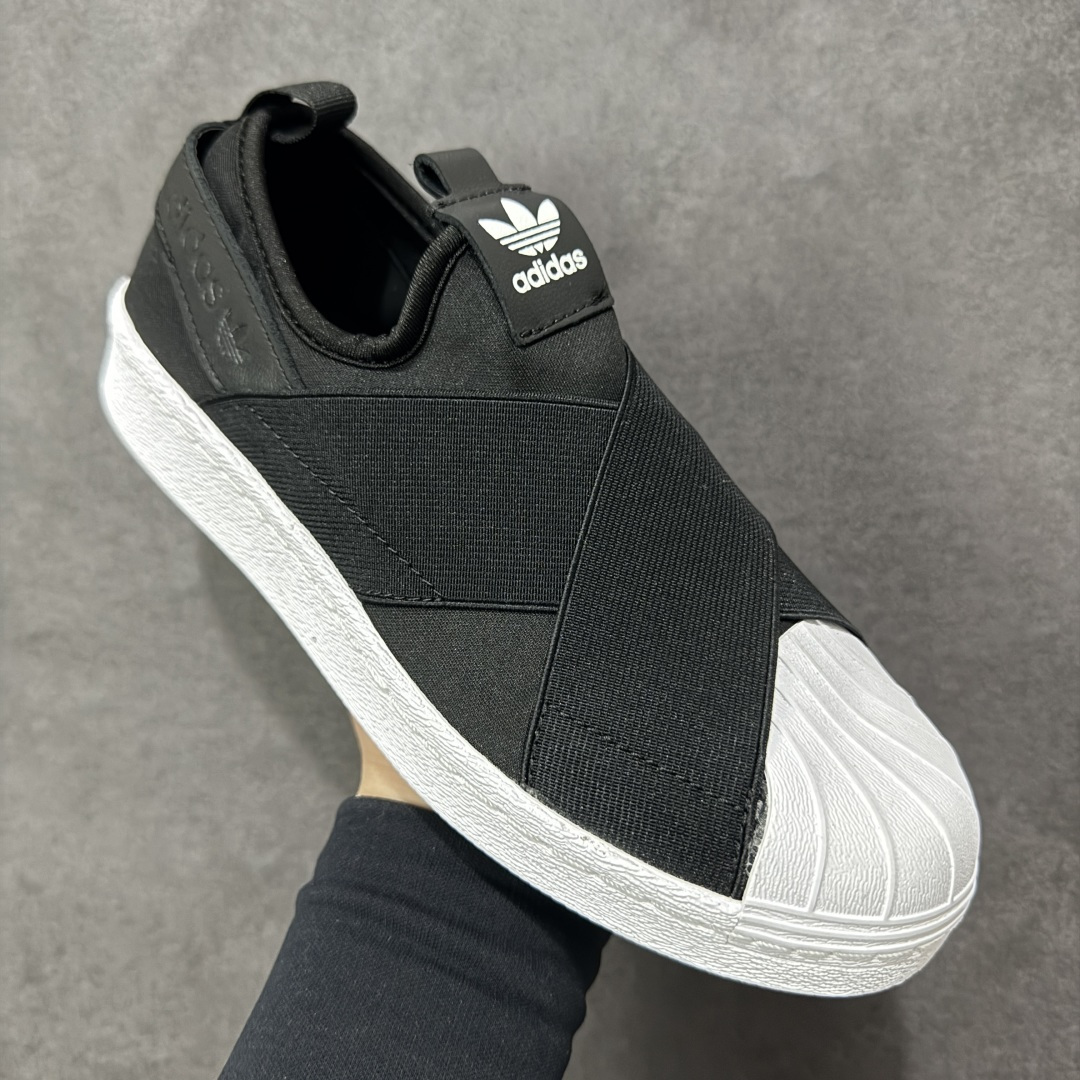 图片[3]-【公司级】AD 三叶草 Originals Superstar Slip on贝壳头绑带一脚蹬经典百搭休闲运动板鞋 货号：S81337 尺码：35-44带半码 编码：YBA180190-选品中心