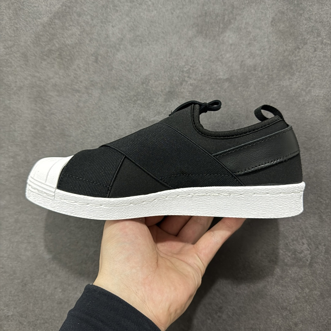 图片[2]-【公司级】AD 三叶草 Originals Superstar Slip on贝壳头绑带一脚蹬经典百搭休闲运动板鞋 货号：S81337 尺码：35-44带半码 编码：YBA180190-选品中心