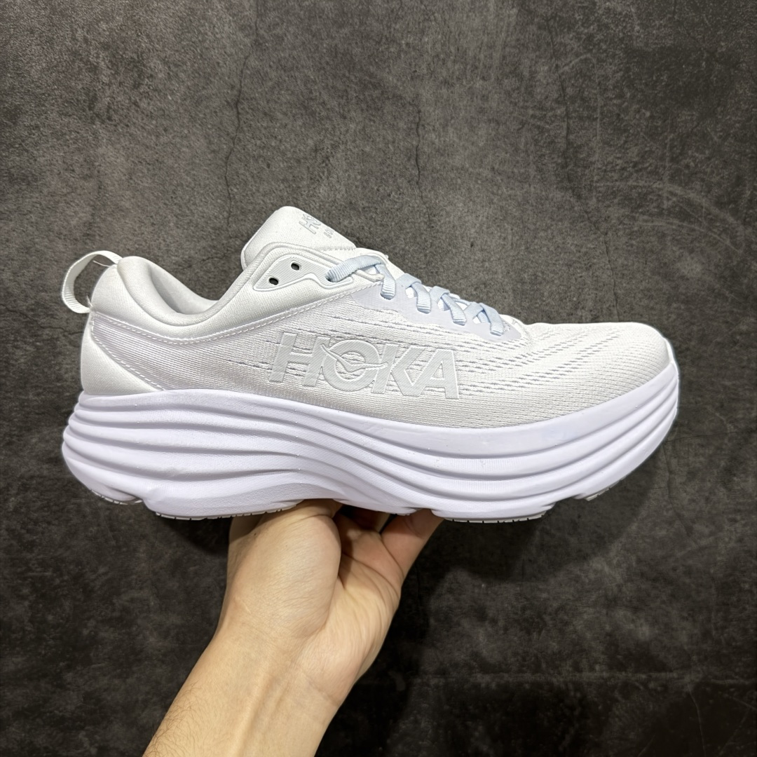 【纯原H版】Hoka Bondi 8 TS Caged 邦迪8 网面透气跑步鞋 1123202 全新外贸订单出货 原材料原数据打造 邦代八代缓震网面耐磨低帮跑步鞋 原始的 Bondi 缓震和线条在这里 提供该特许经营权众所周知的柔软、平衡的乘坐体验 Bondi 使用加长的摇杆微调几何形状 以获得更大的加速度 尺码： 36 36.5 37 38 38.5 39 40 40.5 41 42 42.5 43 44 44.5 45-选品中心