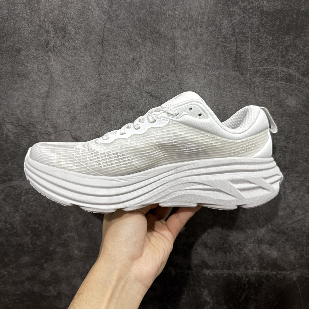 图片[2]-【纯原H版】Hoka Bondi 8 TS Caged 邦迪8 网面透气跑步鞋 1123202 全新外贸订单出货 原材料原数据打造 邦代八代缓震网面耐磨低帮跑步鞋 原始的 Bondi 缓震和线条在这里 提供该特许经营权众所周知的柔软、平衡的乘坐体验 Bondi 使用加长的摇杆微调几何形状 以获得更大的加速度 尺码： 36 36.5 37 38 38.5 39 40 40.5 41 42 42.5 43 44 44.5 45-选品中心