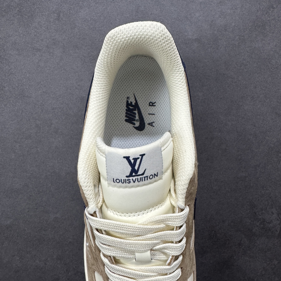 图片[7]-【定制版】公司级NIke Air Force 1 \’07 Low “LV联名–米棕藏蓝” 空军一号低帮 运动鞋 休闲鞋 折边针车 工艺难度大 原楦头原纸板 高端定制鞋盒 原厂鞋底 超高清洁度 细节完美 货号：NH0601-589 尺码：36 36.5 37.5 38 38.5 39 40 40.5 41 42 42.5 43 44 44.5 45 编码：HXSB310320-选品中心