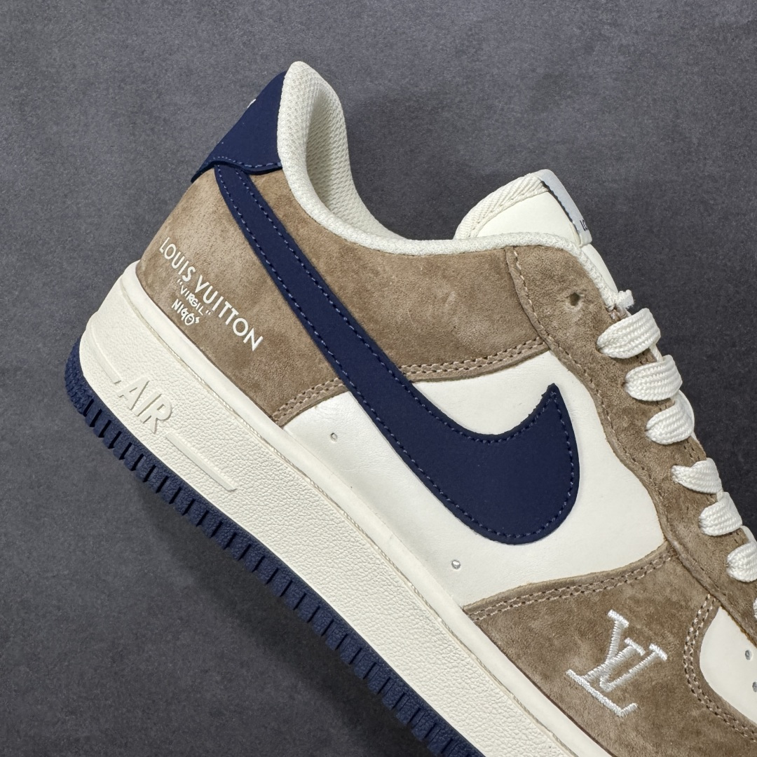 图片[6]-【定制版】公司级NIke Air Force 1 \’07 Low “LV联名–米棕藏蓝” 空军一号低帮 运动鞋 休闲鞋 折边针车 工艺难度大 原楦头原纸板 高端定制鞋盒 原厂鞋底 超高清洁度 细节完美 货号：NH0601-589 尺码：36 36.5 37.5 38 38.5 39 40 40.5 41 42 42.5 43 44 44.5 45 编码：HXSB310320-选品中心