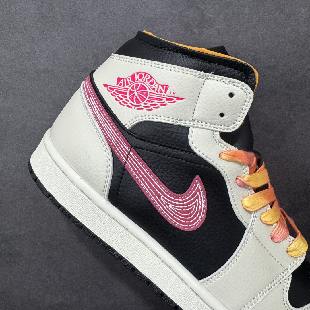 图片[6]-【K版纯原】Air Jordan AJ1 MID 中帮 IB7007-107 全新流水线出品 市场第二梯队最强版 全部原鞋开发 原楦原纸板开发 全鞋电脑针车 原厂内置全掌气垫 原盒内在原标 唯一Zp原版鞋带绑法 免检产品 全新2022版型 全头层皮料 完美零毛边处理 原厂配置全掌气垫 价格定位良心 新配色陆续出货 尺码：36-46-选品中心