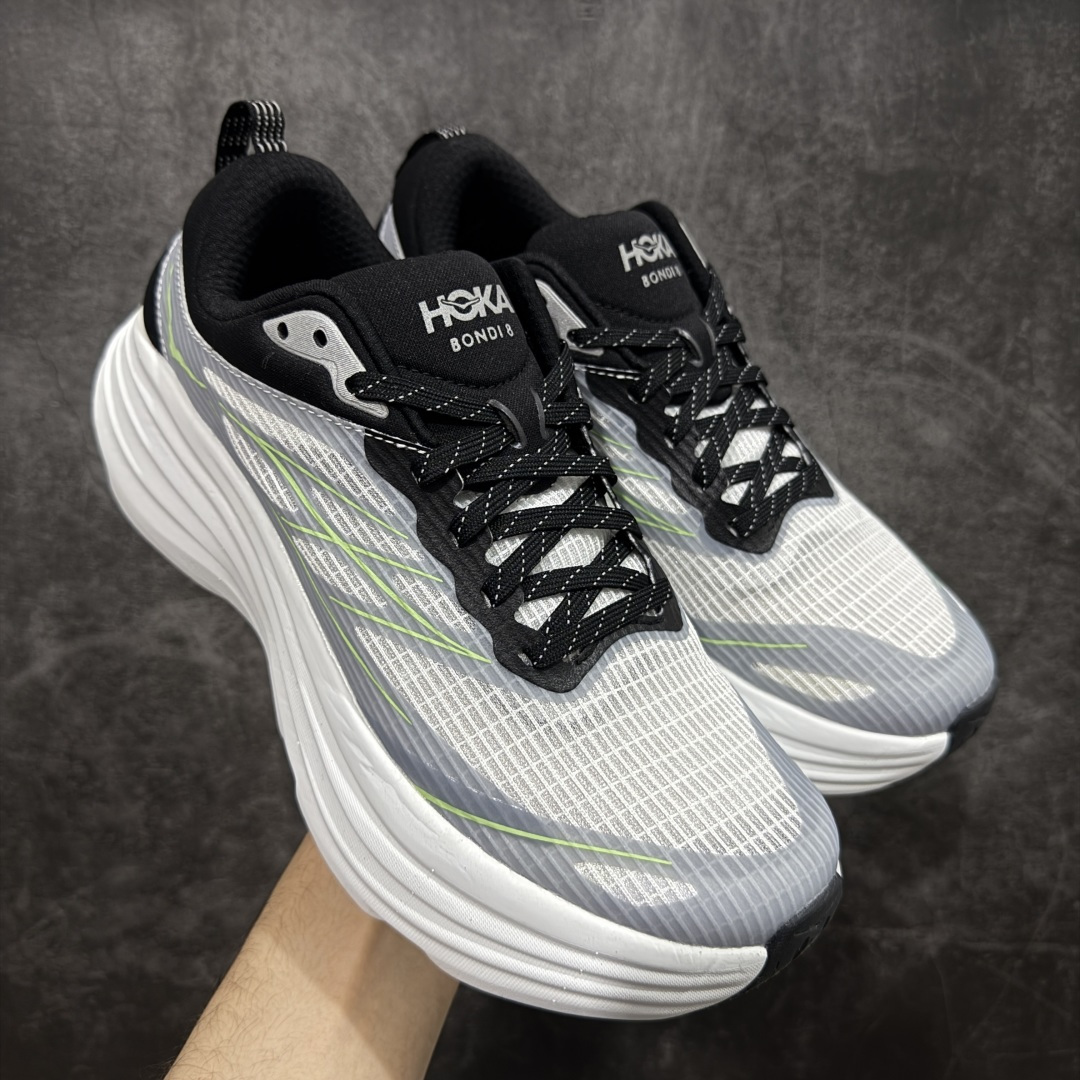 【纯原H版】Hoka Bondi 8 TS Caged 邦迪8 网面透气跑步鞋 1123202 全新外贸订单出货 原材料原数据打造 邦代八代缓震网面耐磨低帮跑步鞋 原始的 Bondi 缓震和线条在这里 提供该特许经营权众所周知的柔软、平衡的乘坐体验 Bondi 使用加长的摇杆微调几何形状 以获得更大的加速度 尺码： 36 36.5 37 38 38.5 39 40 40.5 41 42 42.5 43 44 44.5 45-选品中心