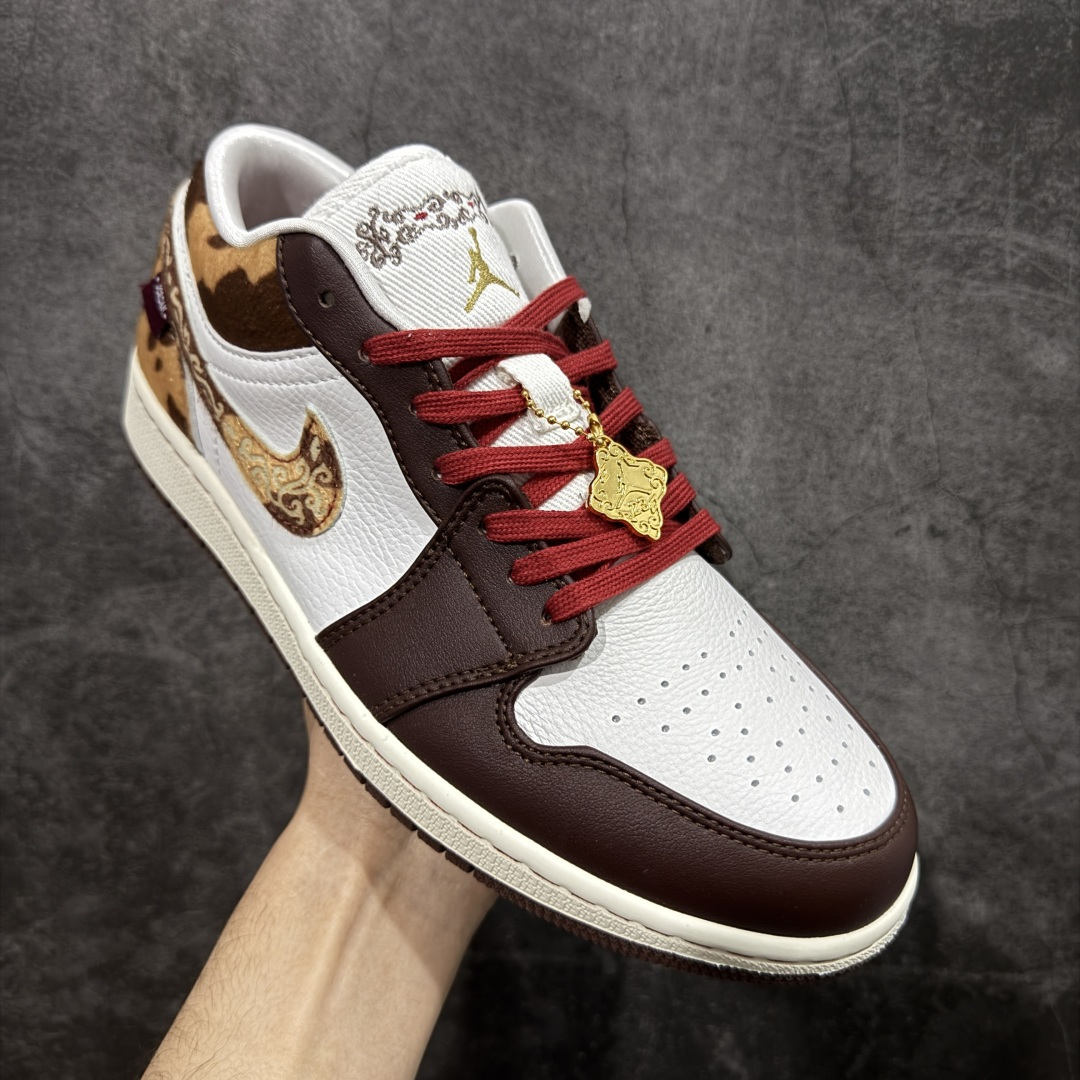 图片[3]-【KZ纯原】Nike Air Jordan 1 LOW CNY AJ1 乔一 马年限定 新年款 精致防滑 低帮复古篮球鞋 男女同款 棕褐色 货号：IQ5321-121 尺码：35.5 36 36.5 37.5 38 38.5 39 40 40.5 41 42 42.5 43 44 45 46 47.5-选品中心
