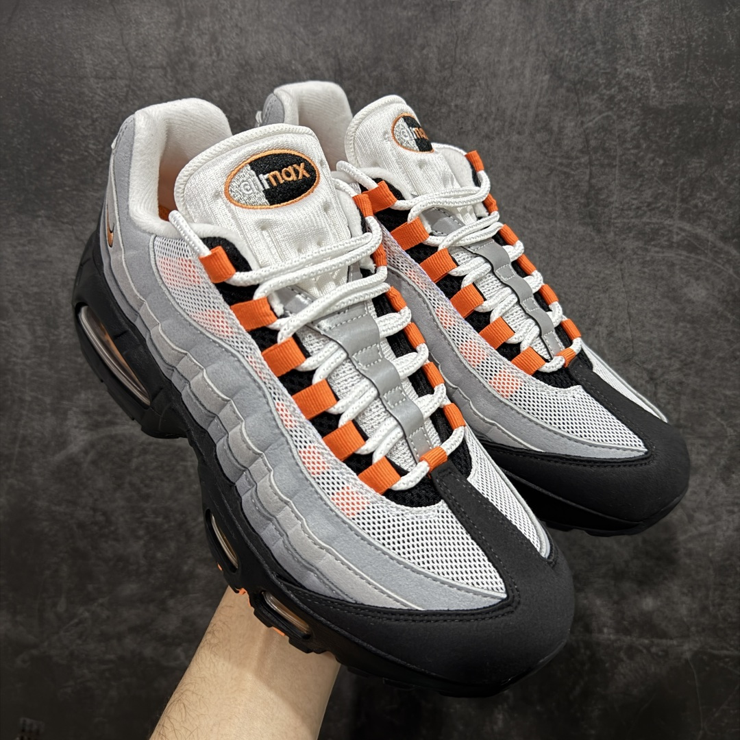 【KZ2.0版本】Nike Air Max 95 灰黑橙 货号：HM4740-101 纯原大厂生产线出品 原厂材料 原厂楦头 市场正确版本 区分错版 尺码：40 41 42 43 44 45 46 47.5 48 48.5-选品中心