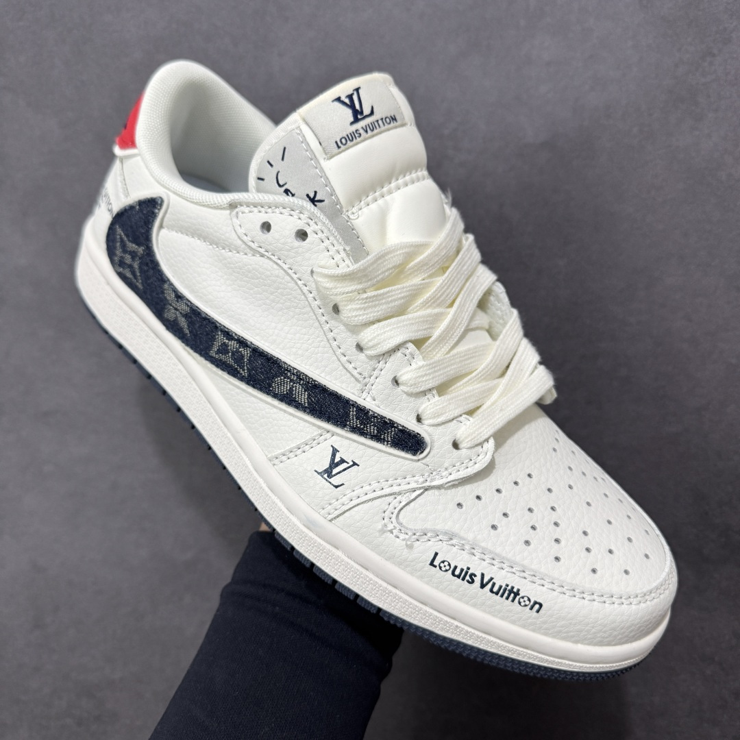 图片[3]-【定制版】Nike Jordan Air Jordan倒勾 “ LV联名——蓝红牛仔勾” 高端定制 低帮 复古 减震 防滑 耐磨 篮球鞋 定制鞋盒 大厂纯原品质出货 超高清洁度 皮料切割干净无任何毛边 细节完美 货号：JW1188-168 尺码： 36 36.5 37.5 38 38.5 39 40 40.5 41 42 42.5 43 44 44.5 45-选品中心