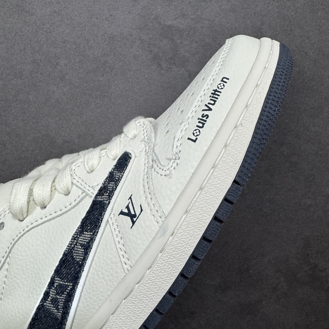 图片[5]-【定制版】Nike Jordan Air Jordan倒勾 “ LV联名——蓝红牛仔勾” 高端定制 低帮 复古 减震 防滑 耐磨 篮球鞋 定制鞋盒 大厂纯原品质出货 超高清洁度 皮料切割干净无任何毛边 细节完美 货号：JW1188-168 尺码： 36 36.5 37.5 38 38.5 39 40 40.5 41 42 42.5 43 44 44.5 45-选品中心