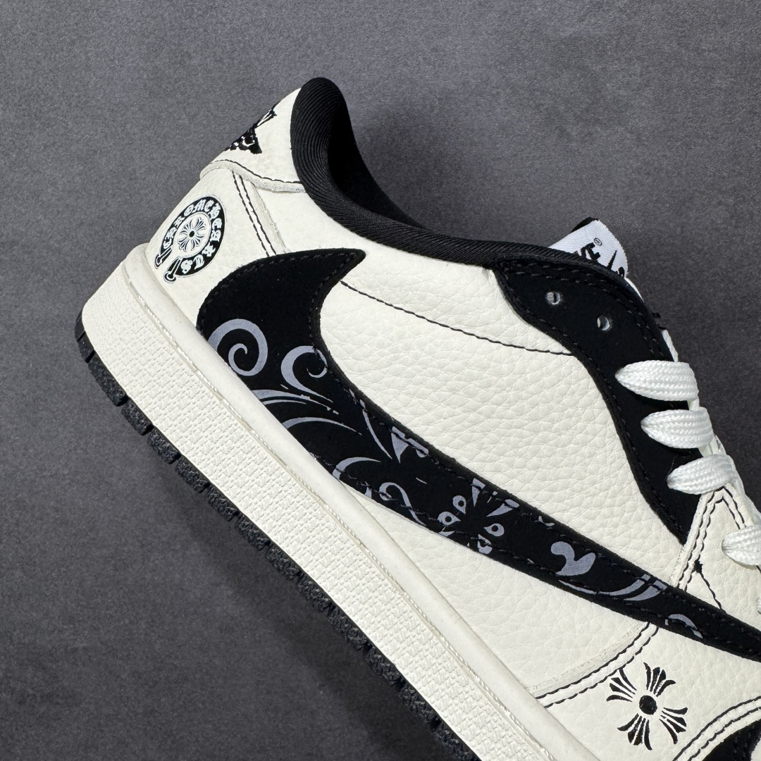 图片[6]-【定制版】Travis Scott x Jordan 1 Low “克罗心联名——印花翻毛米黑” 高端定制 乔丹倒勾低帮休闲板鞋 大厂纯原品质出货 纯正版型 定制鞋盒 皮料切割干净无任何毛边 细节完美 超高清洁度 货号：DD7866-108 尺码：36 36.5 37.5 38 38.5 39 40 40.5 41 42 42.5 43 44 44.5 45 编码：HXSB330340-选品中心
