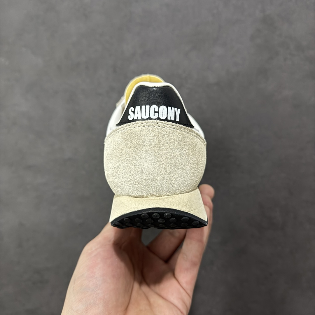 图片[4]-【公司级】Saucony索康尼男款Trainer 80 运动鞋 迷衣时尚 货号：S70884-9 •商品材质：皮革织物橡胶 • 商品信息：网眼和绒面革面料。•系带• 衬垫鞋舌 徽标贴饰•衬垫鞋领．侧面抛光皮革徽标贴花： 抛光皮革后跟贴片，徽标印花． 泡沫橡胶中底•纹理橡胶鞋底供应商配色：White/Black 尺码：35.5 36 36.5 37.5 38 38.5 39 40 40.5 41 42 42.5 43 44 45 46 编码：MQLB240250-选品中心
