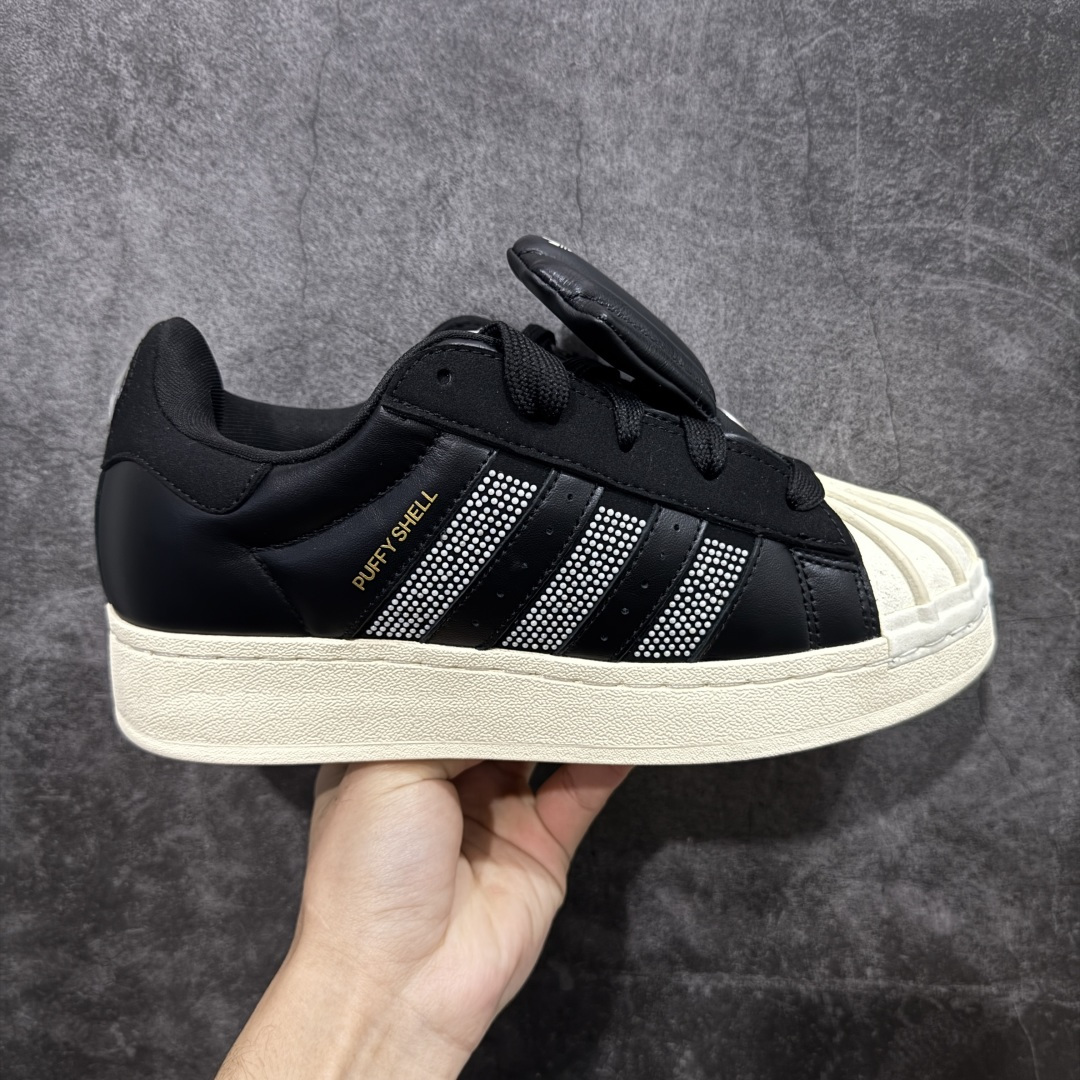 【渠道纯原】Gali x Adidas Originals Superstar Puffy Shell 联名款 贝壳头厚底休闲板鞋 市场最顶级版出货 全鞋使用原厂头层皮料 区别市场任何版本货  #原厂原数据版型 皮料切割干净无任何毛边 鞋型细节完美 超高清洁度 货号：KJ6976  尺码：35 36 36.5 37.5 38 38.5 39 40 40.5 41 42 42.5 43 44 44.5 45-选品中心