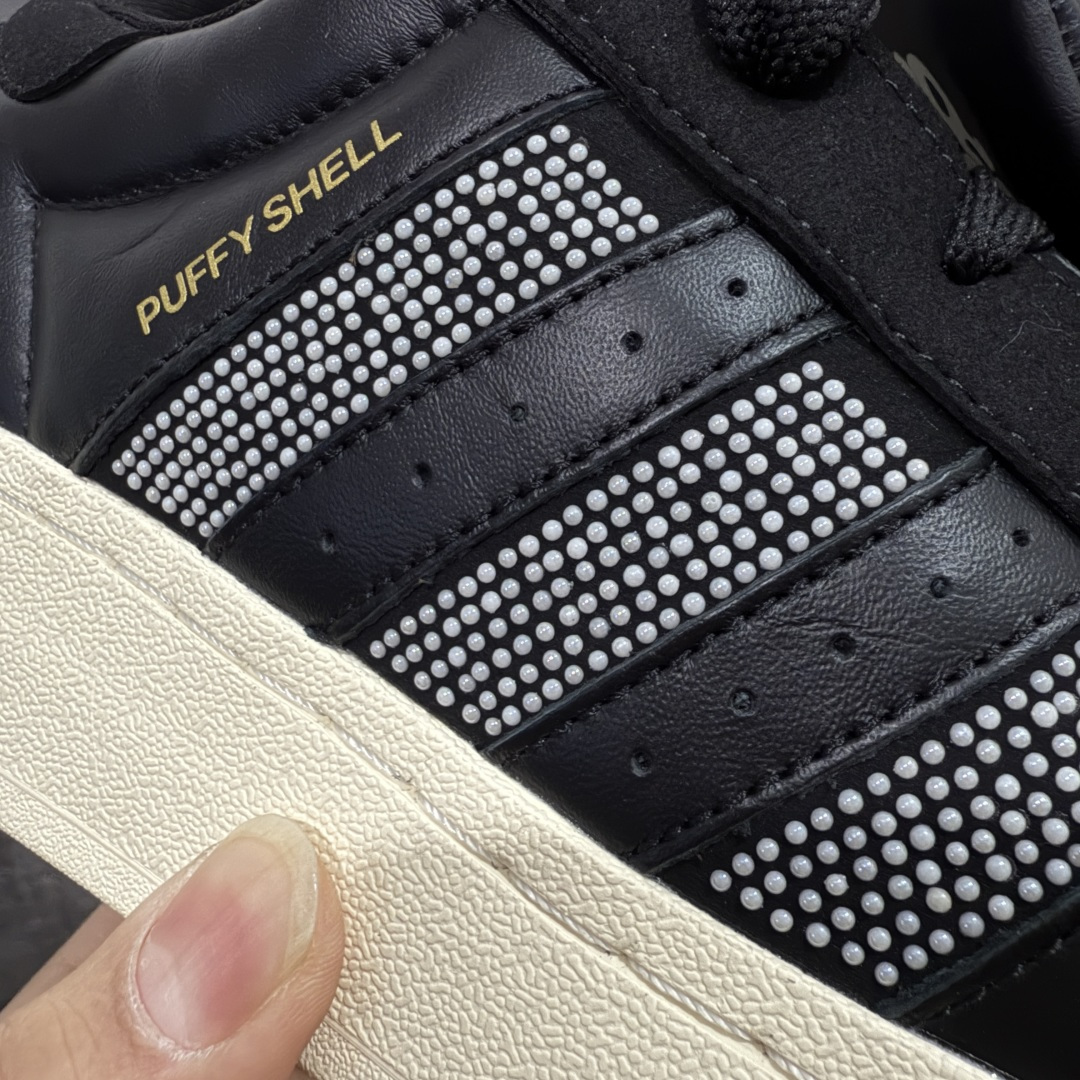 图片[4]-【渠道纯原】Gali x Adidas Originals Superstar Puffy Shell 联名款 贝壳头厚底休闲板鞋 市场最顶级版出货 全鞋使用原厂头层皮料 区别市场任何版本货  #原厂原数据版型 皮料切割干净无任何毛边 鞋型细节完美 超高清洁度 货号：KJ6976  尺码：35 36 36.5 37.5 38 38.5 39 40 40.5 41 42 42.5 43 44 44.5 45-选品中心