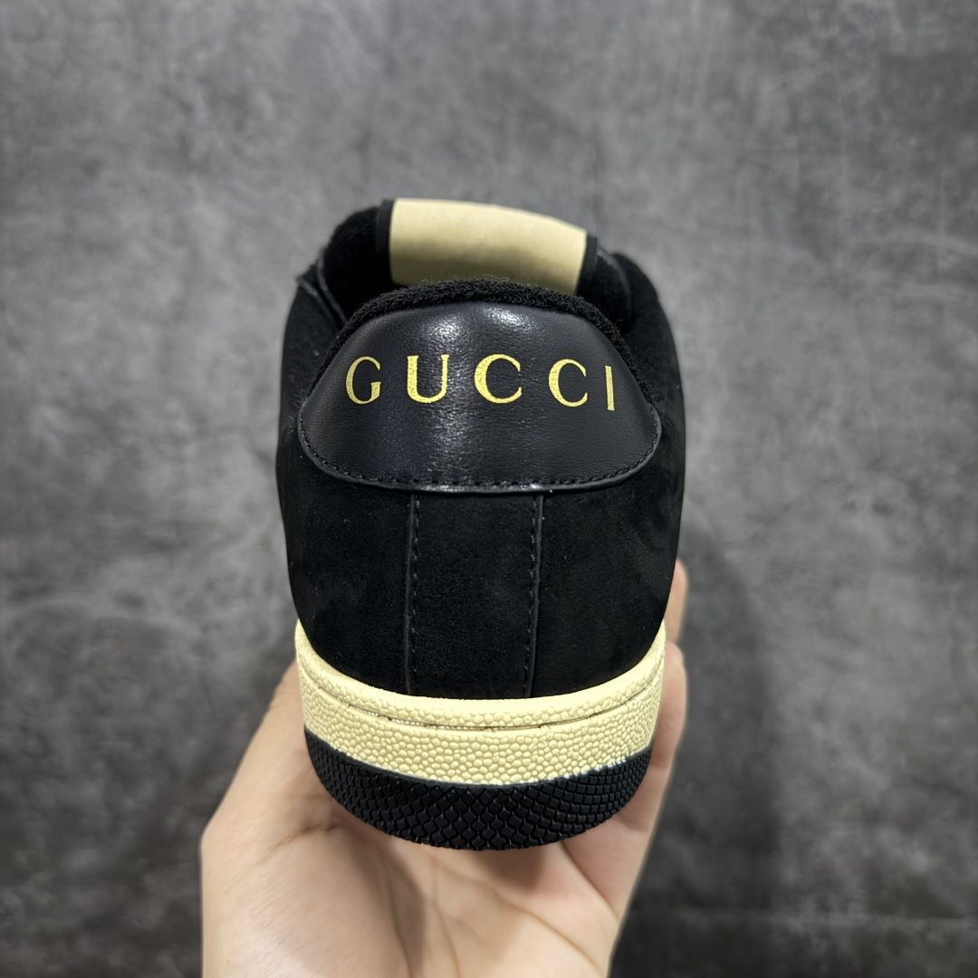 图片[4]-【专柜版/海淘代购版】Gucci做旧小脏鞋 ZP开发 原版开模 金属双G水晶圆柱形标 Gucci原版纹织带 真正水洗布标 鞋面擦色牛皮拼接经典双G布面料，皮面切口全油边封口工艺，原版毛巾布里细腻柔软更舒适透气，垫脚乳胶注塑一体，私模钢印，双色原版TPU大底(下层宽，上层窄) 配进口原版四边封干燥剂、原版18股鞋带，绿色盒子，与专柜配套包装一致 尺码：35-45-选品中心