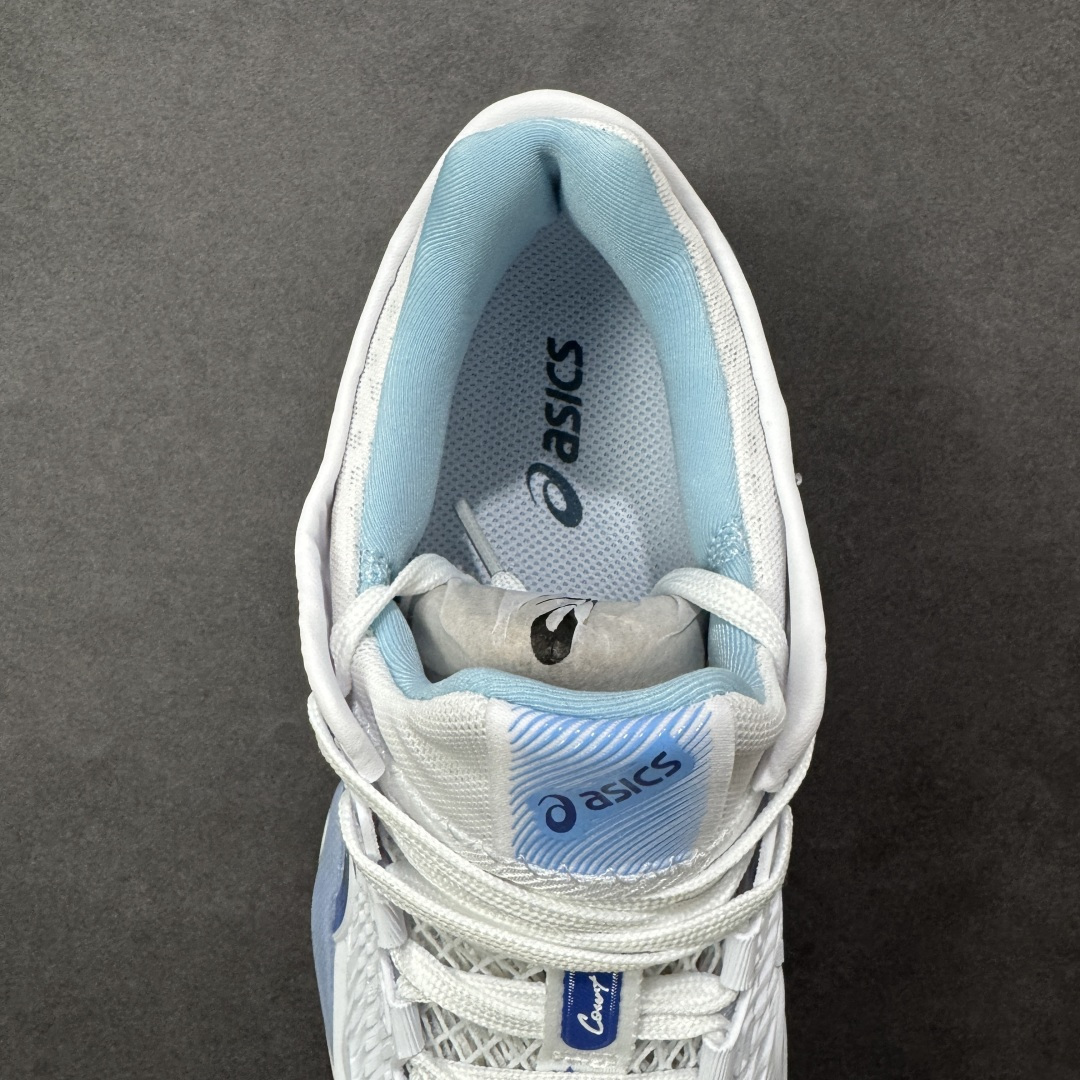 图片[7]-【公司级】Asics Court FF 3 Novak 织物合成革 防滑耐磨透气 低帮 网球鞋 COURT FF 3鞋面采用PU支撑裁片，提供了横向和纵向移动的灵活性的同时提升了足部移动时的稳定性；袜套式鞋口设计，提供很好的包裹性；分离式中足稳定片，改善扭转刚度，增加制动力和推进力；分离式后掌，增大触地面积之余，能够减少滑步耗时，降低身体负荷。 货号： 1041A522-967 尺码：36-47 含半码 编码：FSB260270-选品中心