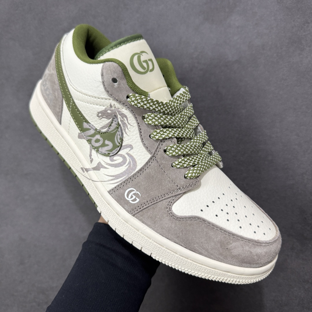 图片[3]-【定制版】Air Jordan 1 Low AJ1 乔1 马年限定 古驰联名 高端定制 低帮复古篮球鞋  #定制鞋盒 大厂纯原品质出货 超高清洁度 皮料切割干净无任何毛边 细节完美 货号：XX2606-006  尺码：36 36.5 37.5 38 36.5 39 40 40.5 41 42 42.5 43 44 44.5 45-选品中心