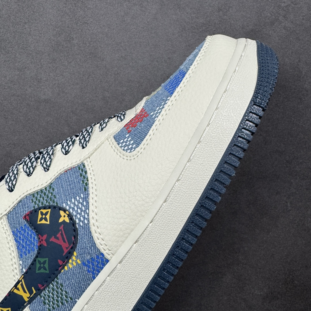 图片[5]-【定制版】公司级Nike Air Force 1 \’07 Low “LV联名——米蓝彩色印花”空军一号 高端定制 低帮 运动鞋 休闲鞋 折边针车 工艺难度大 原楦头原纸板 原装鞋盒 定制五金配件 内置全掌气垫 原厂鞋底 货号：LD1999-005 尺码：36 36.5 37.5 38 38.5 39 40 40.5 41 42 42.5 43 44 44.5 45 编码：HXSB310320-选品中心