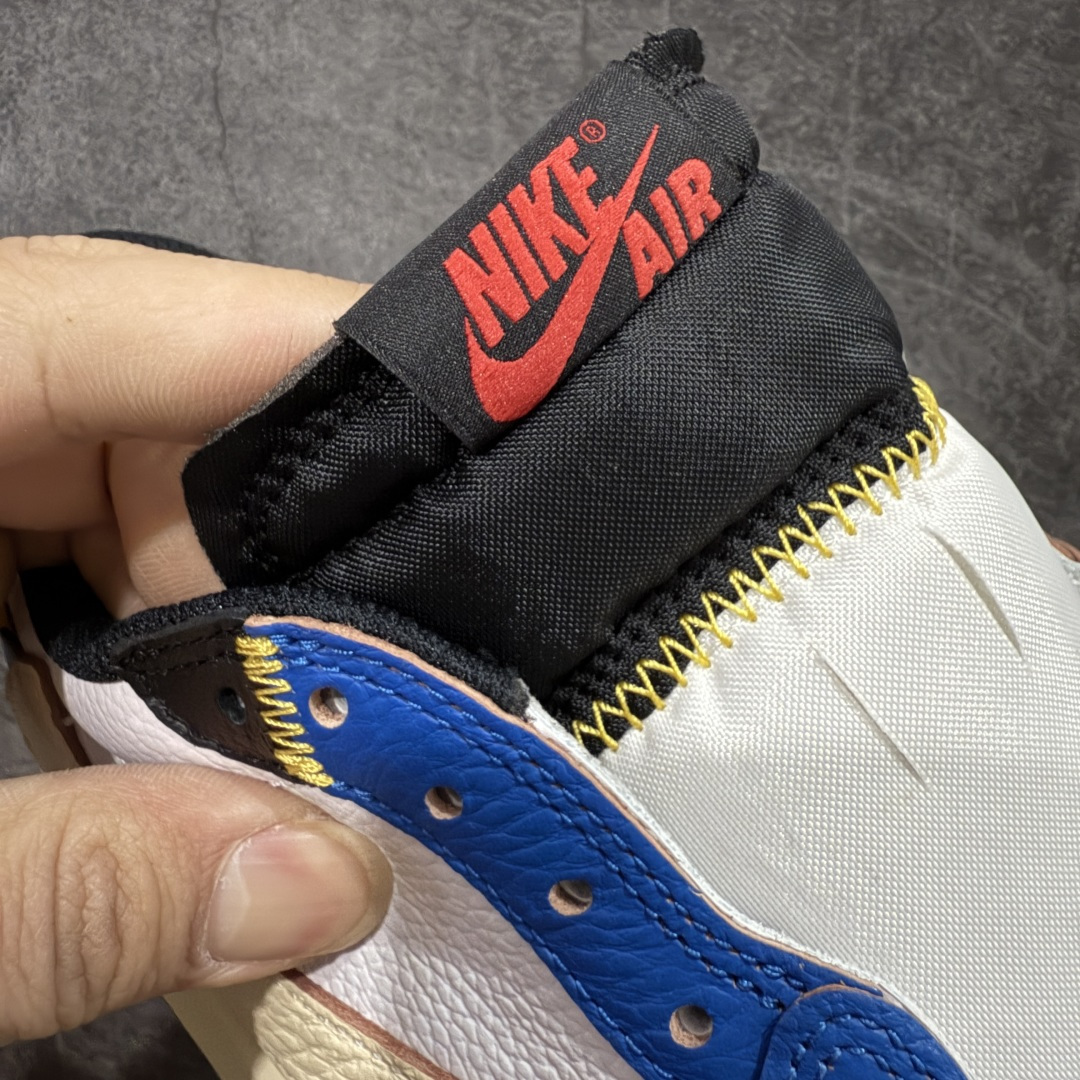 图片[6]-【DG2.0纯原】Union LA x Fragment Design x Air Jordan AJ1 Low OG SP 藤原浩三方联名四色拼接 TS联名倒钩低帮 蓝红白 DM7866-111 圈内最强倒钩系列 高端零售特供批次 产品品控稳定性领先行业 各方面均可对飙L版 良心定价不杀猪 SZ原厂全套原楦原纸板冲刀磨具开发 原厂皮料加持 原厂港宝加持定型后跟R度完美 同源原厂电绣 鬼脸飞翼针数密度立体效果一致 百分百一致原鞋 原厂拉帮工艺 针距密度一致 后跟弧度收口自然不对折 极致一眼正品既视感 进口玻璃冲刀皮料裁剪零毛边 全鞋电脑针车工艺 品控清洁度最高QC检验标准 免检产品 原厂订购鞋盒、鞋标、防尘纸、鞋撑、鞋带 追求极致的原厂味道 尺码：40 40.5 41 42 42.5 43 44 44.5 45 46 47.5 48.5-选品中心