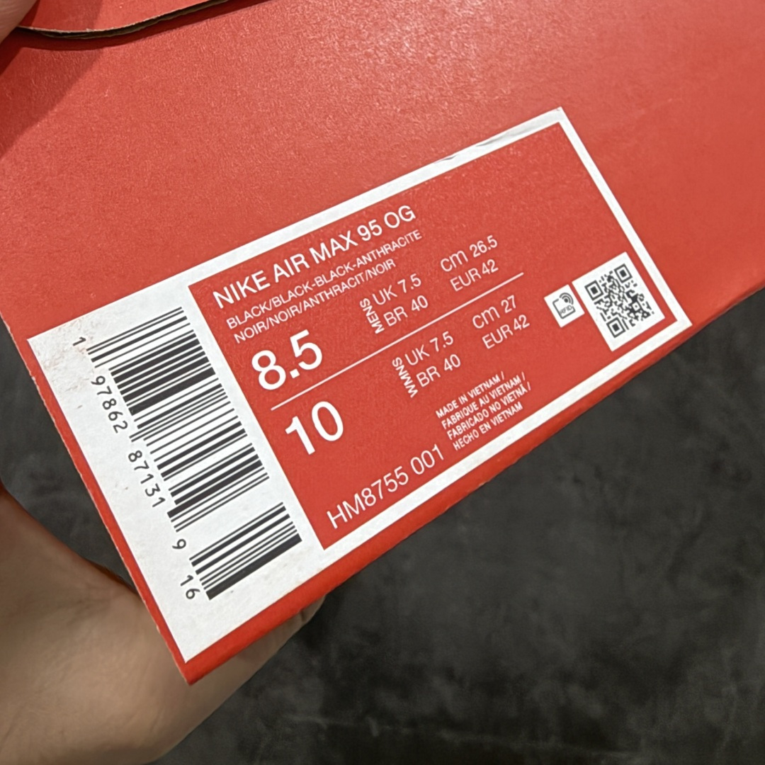 图片[9]-【KZ2.0版本】Nike Air Max 95 纯黑 货号：HM8755-001 纯原大厂生产线出品 原厂材料 原厂楦头 市场正确版本 区分错版 尺码：40 41 42 43 44 45 46 47.5 48 48.5-选品中心