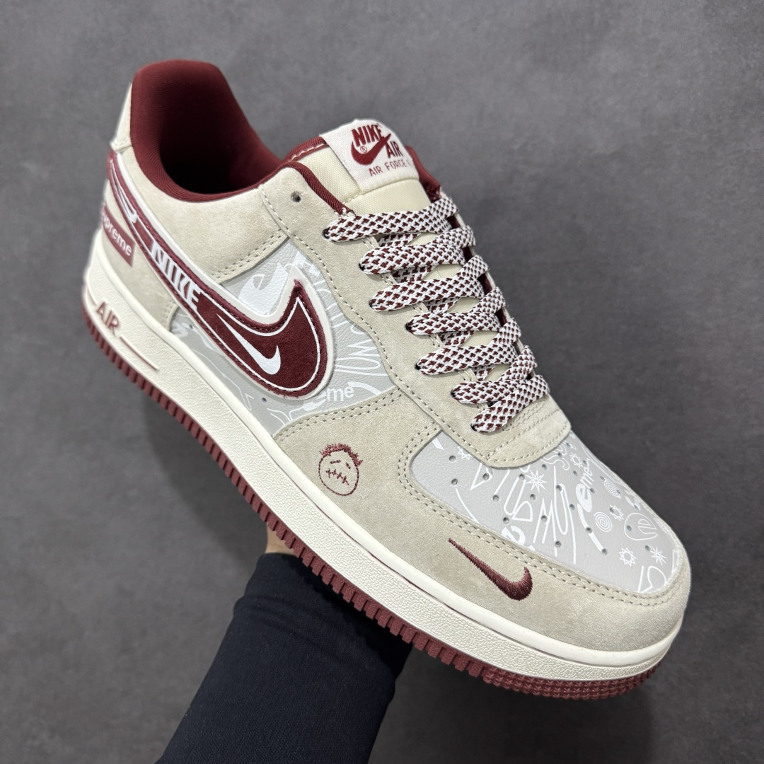 图片[3]-【定制版】Nike Air Force 1\’07 Low 浅米酒红 空军一号低帮休闲板鞋 SS1979-012  #定制皮料 定制鞋盒 原楦原纸板 纯正空军版型 内置全掌气垫  尺码：36 36.5 37.5 38 38.5 39 40 40.5 41 42 42.5 43 44 44.5 45 编码：HXSA310320-选品中心