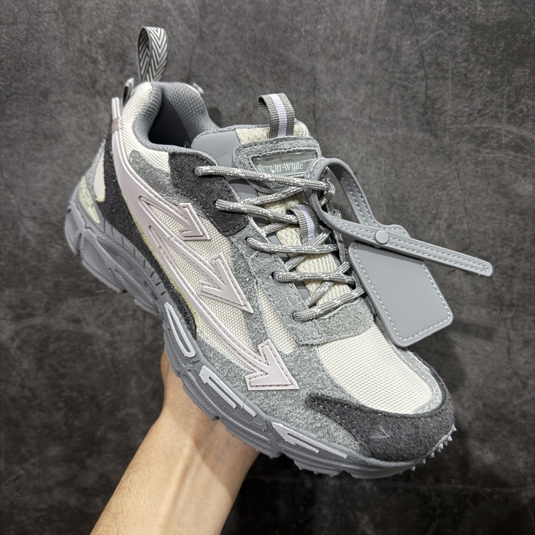 图片[3]-【纯原OK版本】Off-White OW最新款跑鞋 复古休闲鞋 百分百原盒正确版 原楦原纸板数据开发 4层分离大底#鞋面采用3d立体打印和多种材料拼接而成#防滑耐磨透气性轻便跑鞋 作为曾经爆火 并且定位奢潮领域的标志性品牌 Off-White 仍需要不断更新符合当下潮流时尚的复古运动鞋款，以期收获基本盘消费者的关注 此次更新的 Off-White 新款运动鞋将经典复古老爹鞋细节设计更加夸张化 并将标志性箭头设计置于显著位置 除此之外 整个系列的色彩搭配也可谓纷繁多样 总有一款适合你 尺码：36 37 38 39 40 41 42 43 44 45 46 47-选品中心